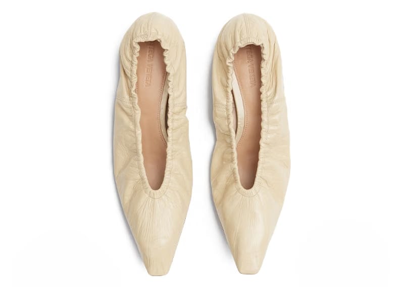 Bottega Veneta Leather Ballet Flat Light Brown (Women's)