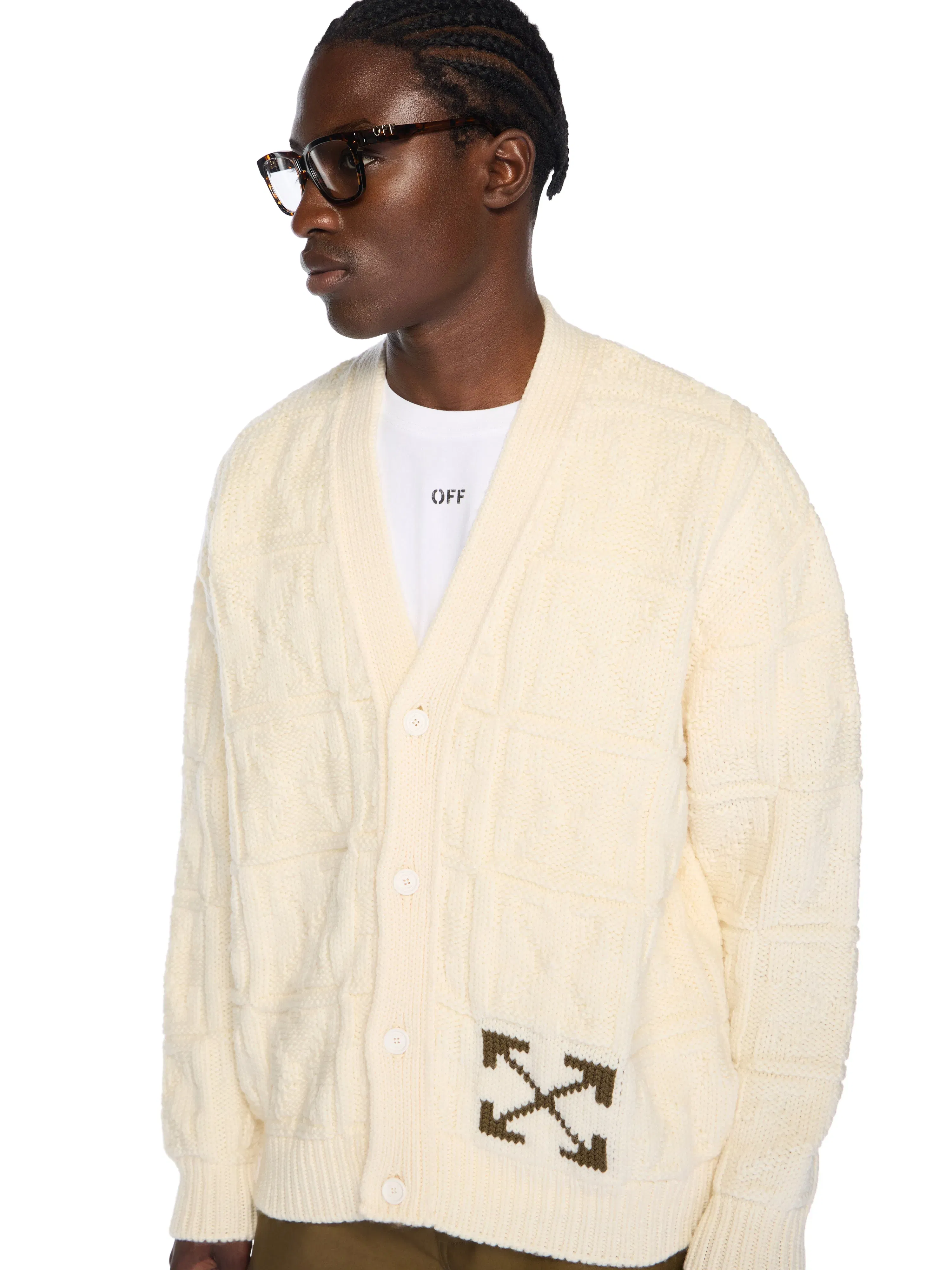 Off White Arrow 3D Stitch Cardigan