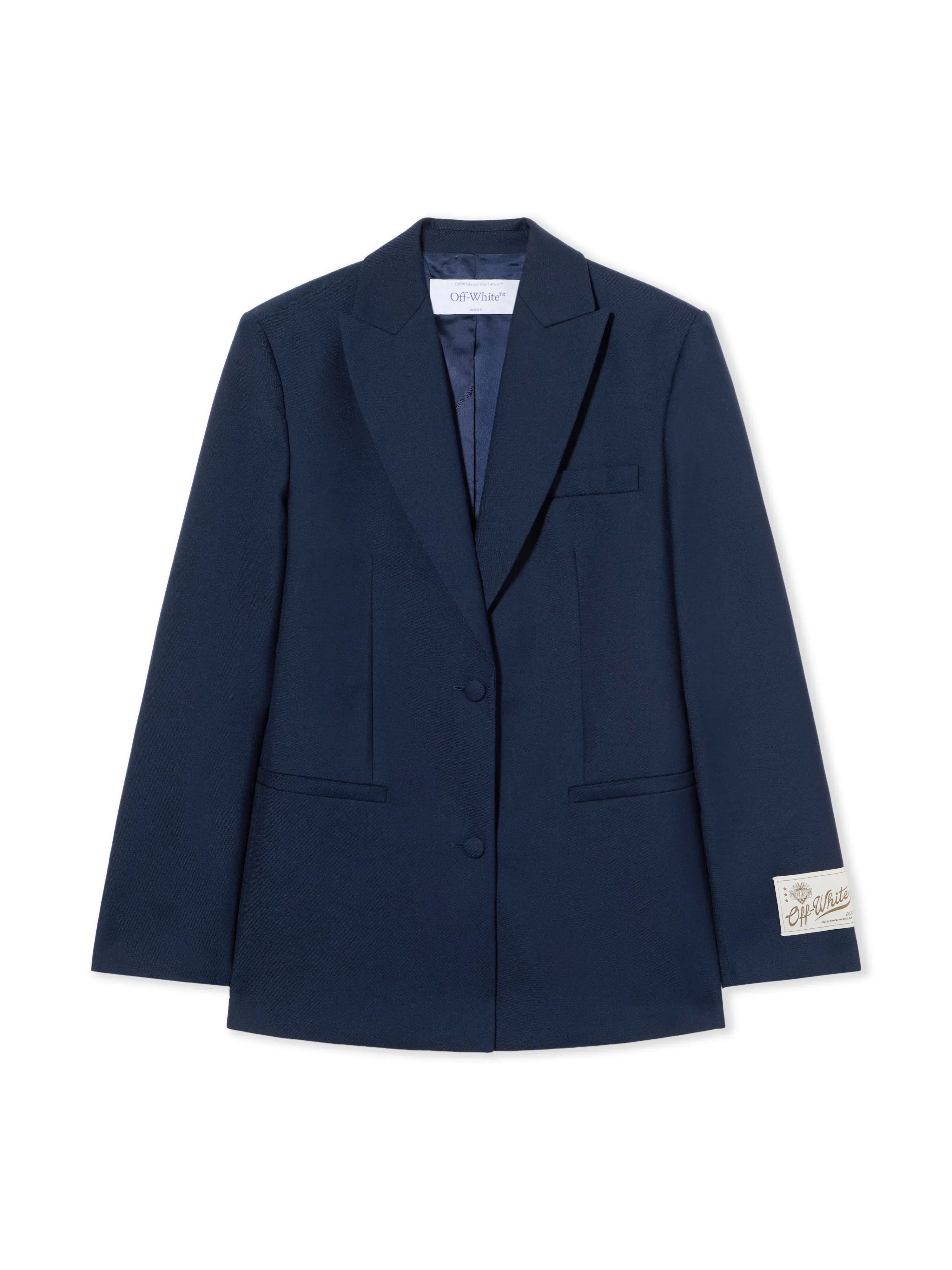 Off White Gabardine Label Tomboy Blazer