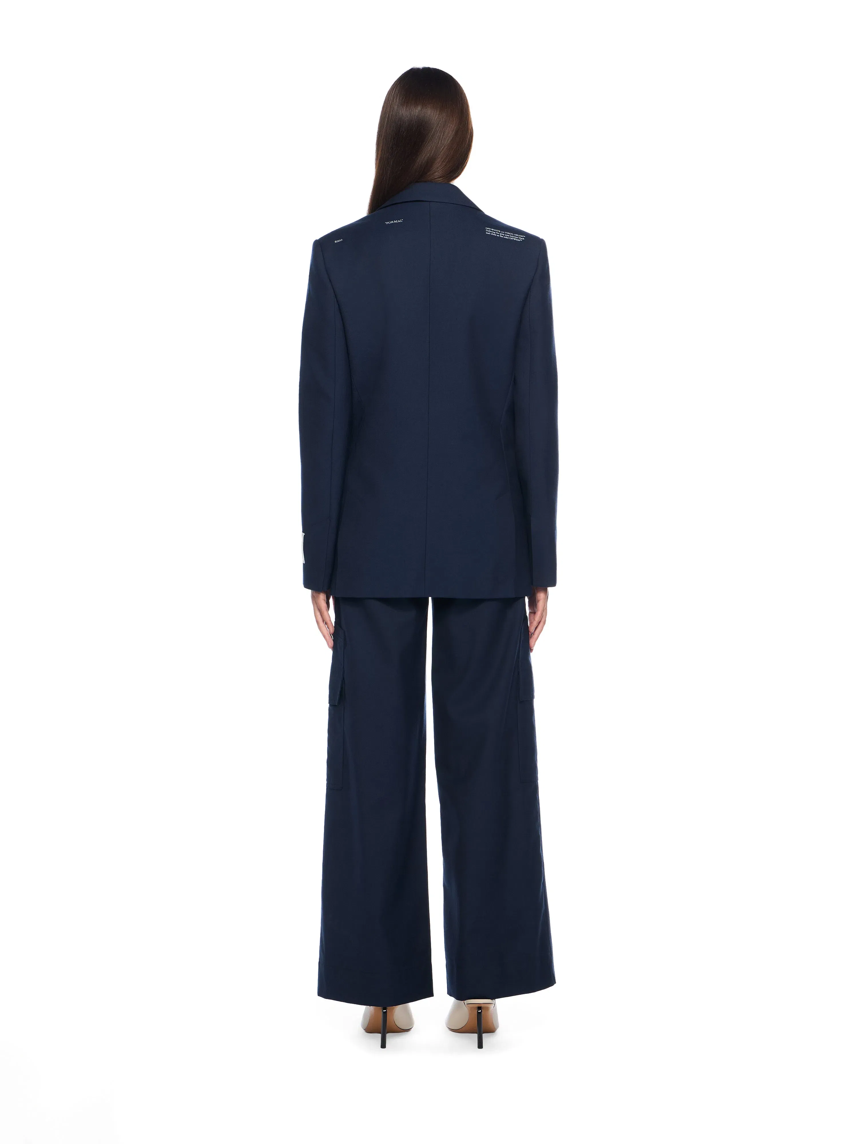 Off White Gabardine Label Tomboy Blazer