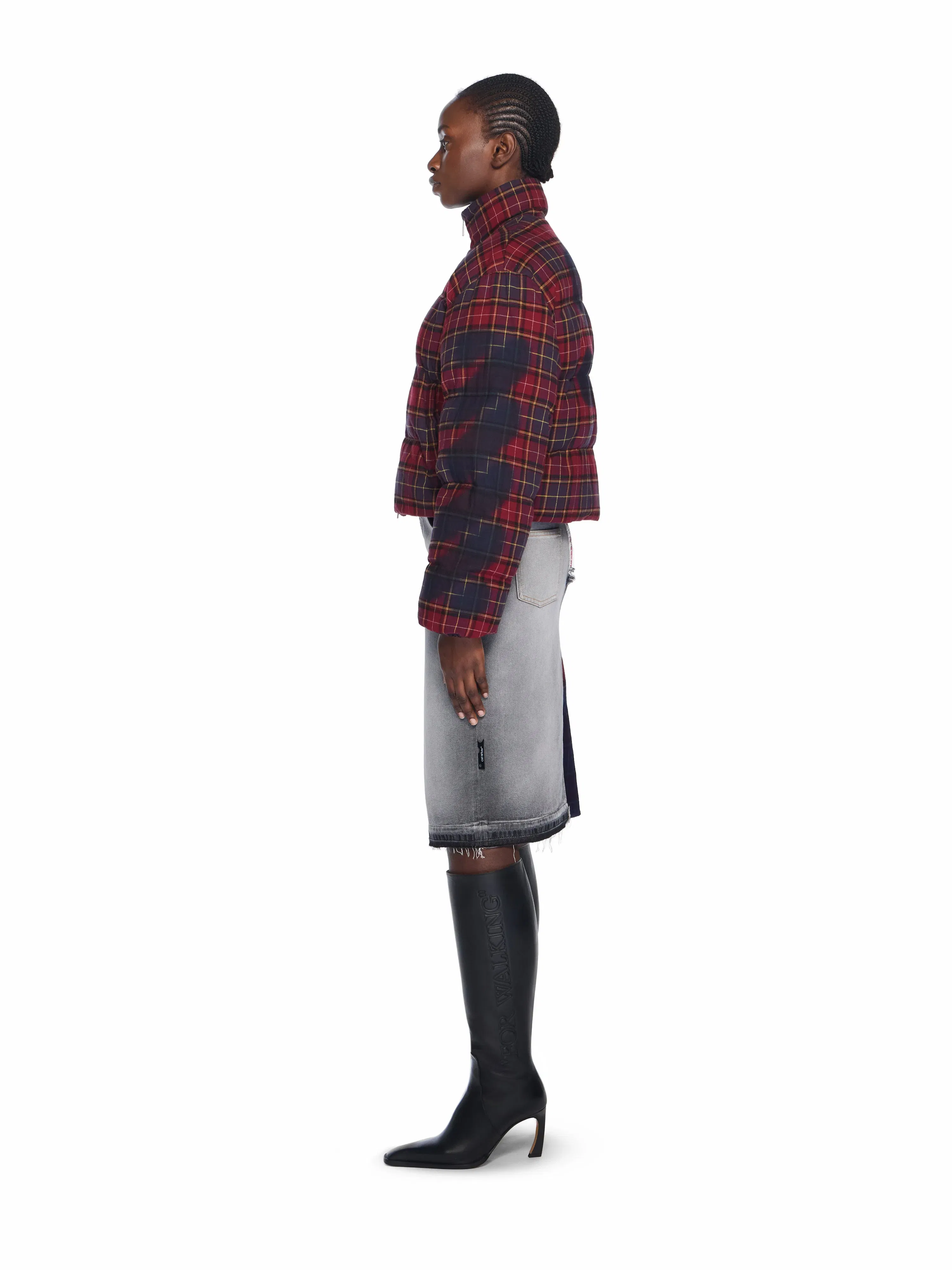 Off White Arrow Spray Check Puffer