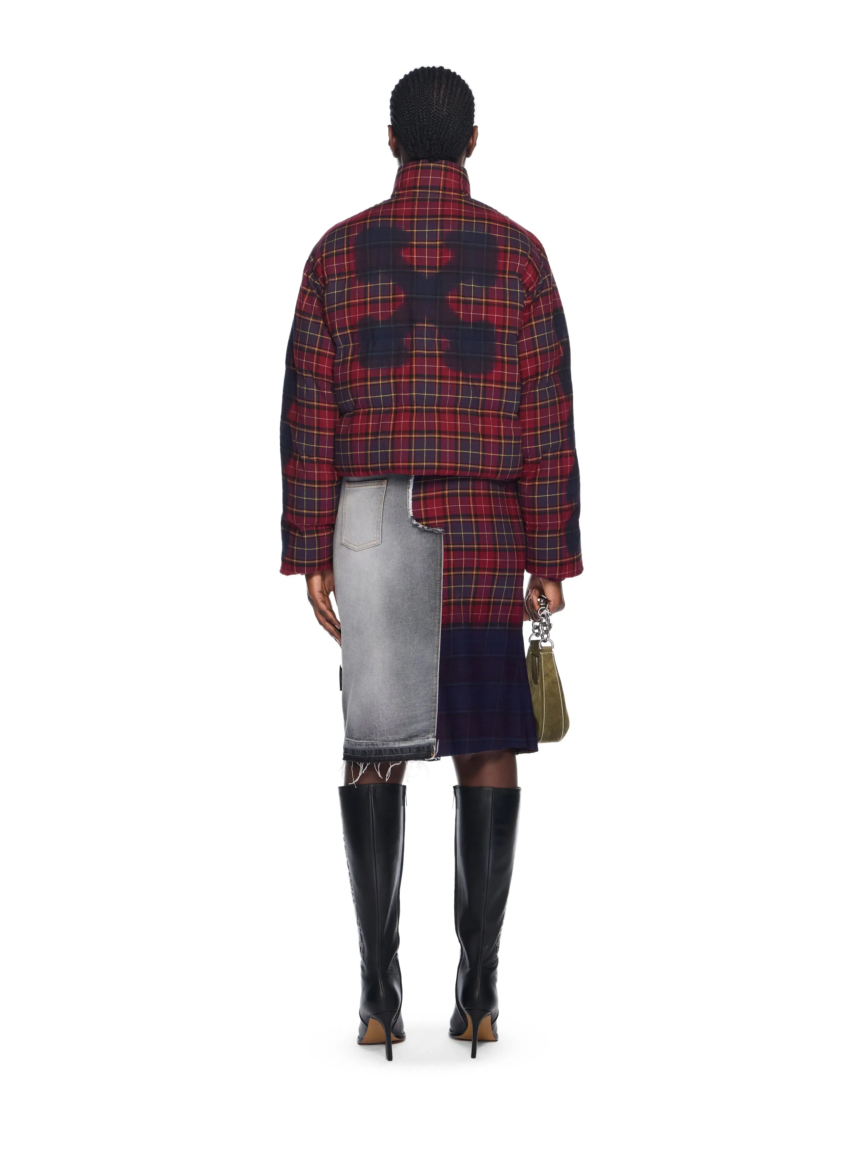 Off White Arrow Spray Check Puffer