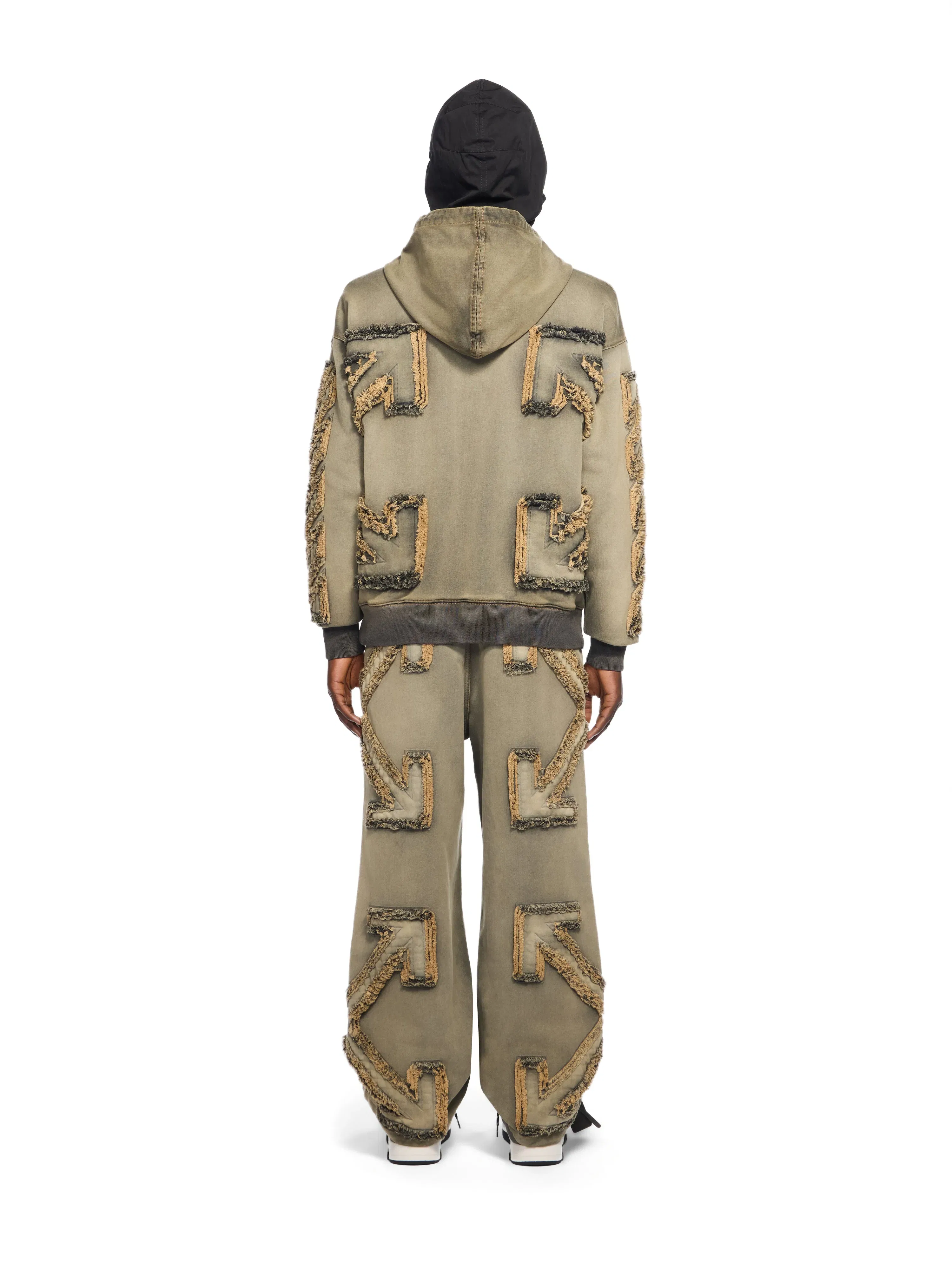 Off White Distressed Denim Arrow Jogger