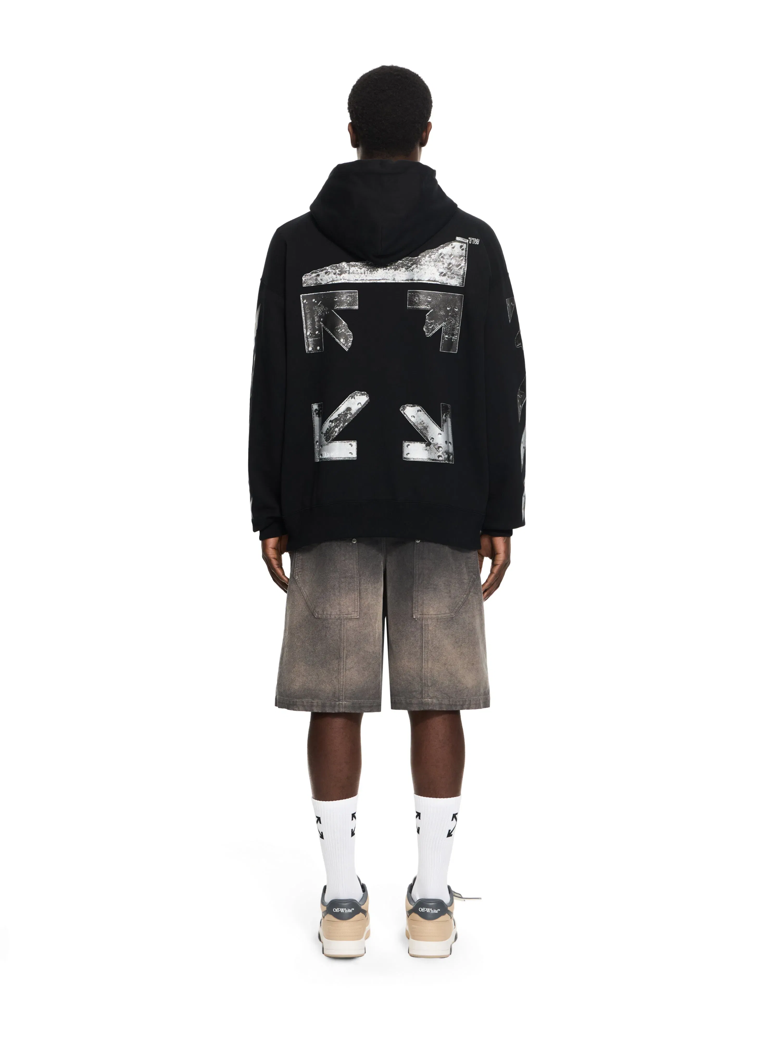 Off White Metal Arrow Skate Zip Hoodie