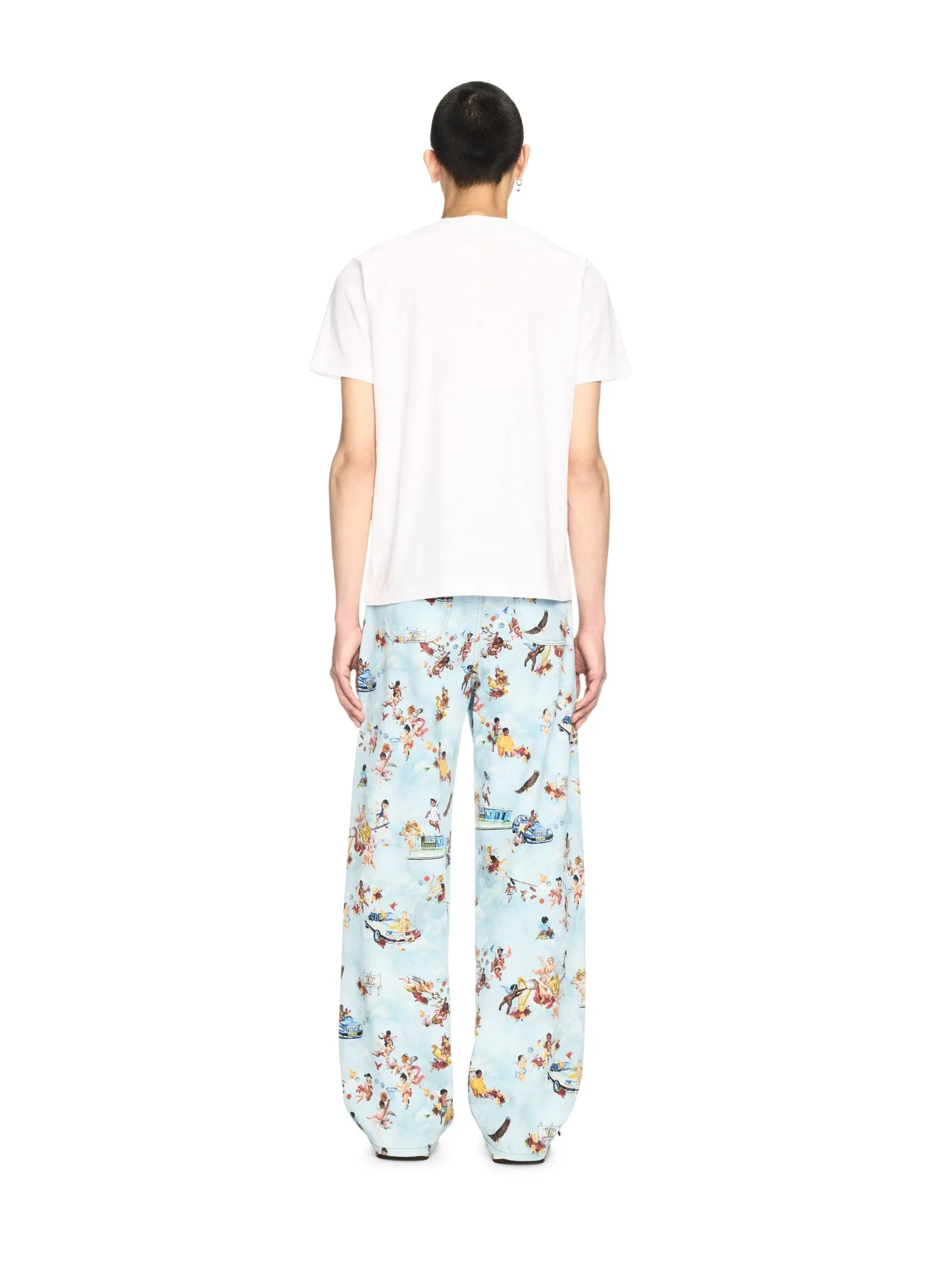 Off White Fresco Print Straight Jeans