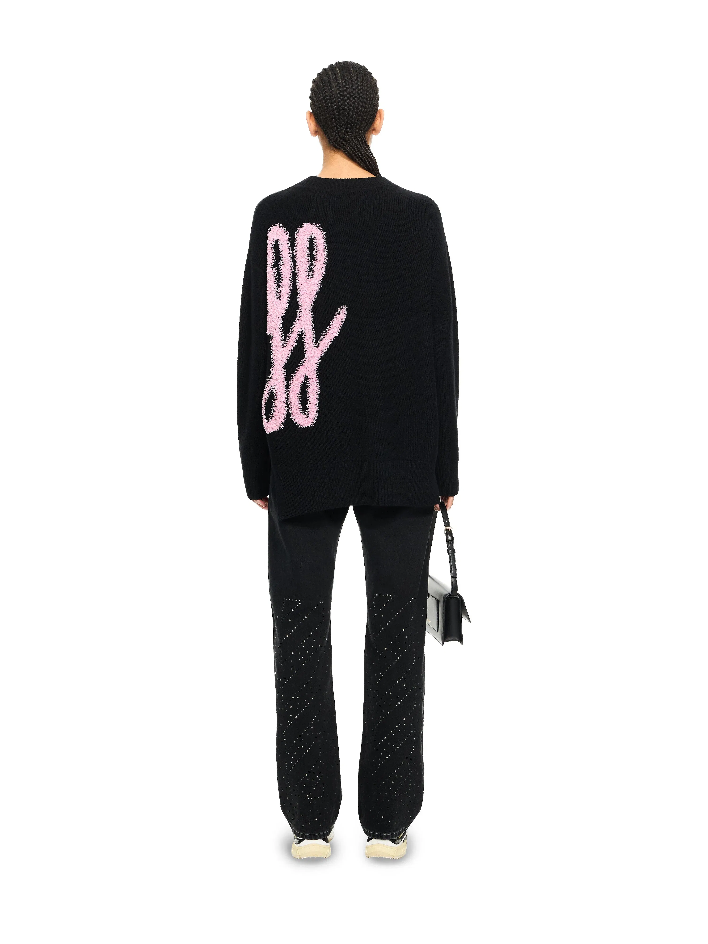 Off White Shared Fuzzy Knit Crewneck