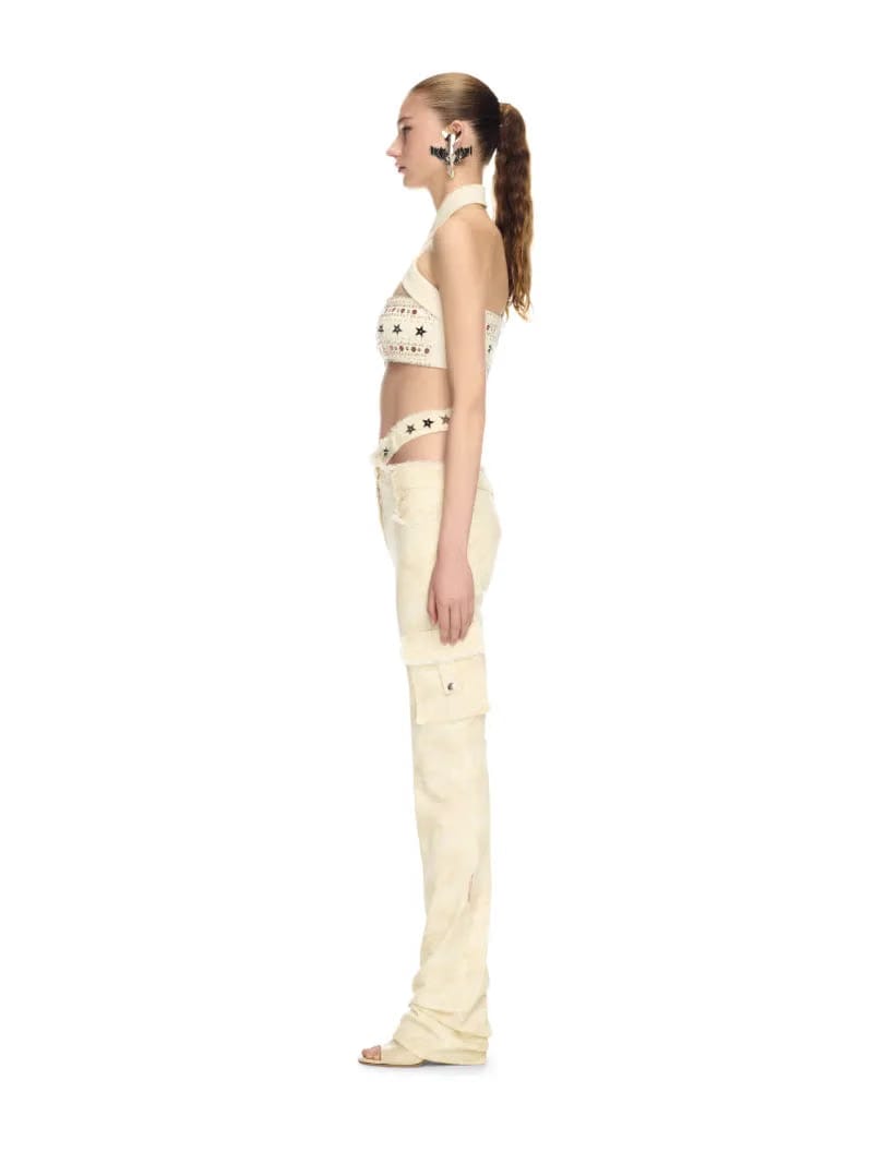 Off White Camou Gab Crossed Belt Pant