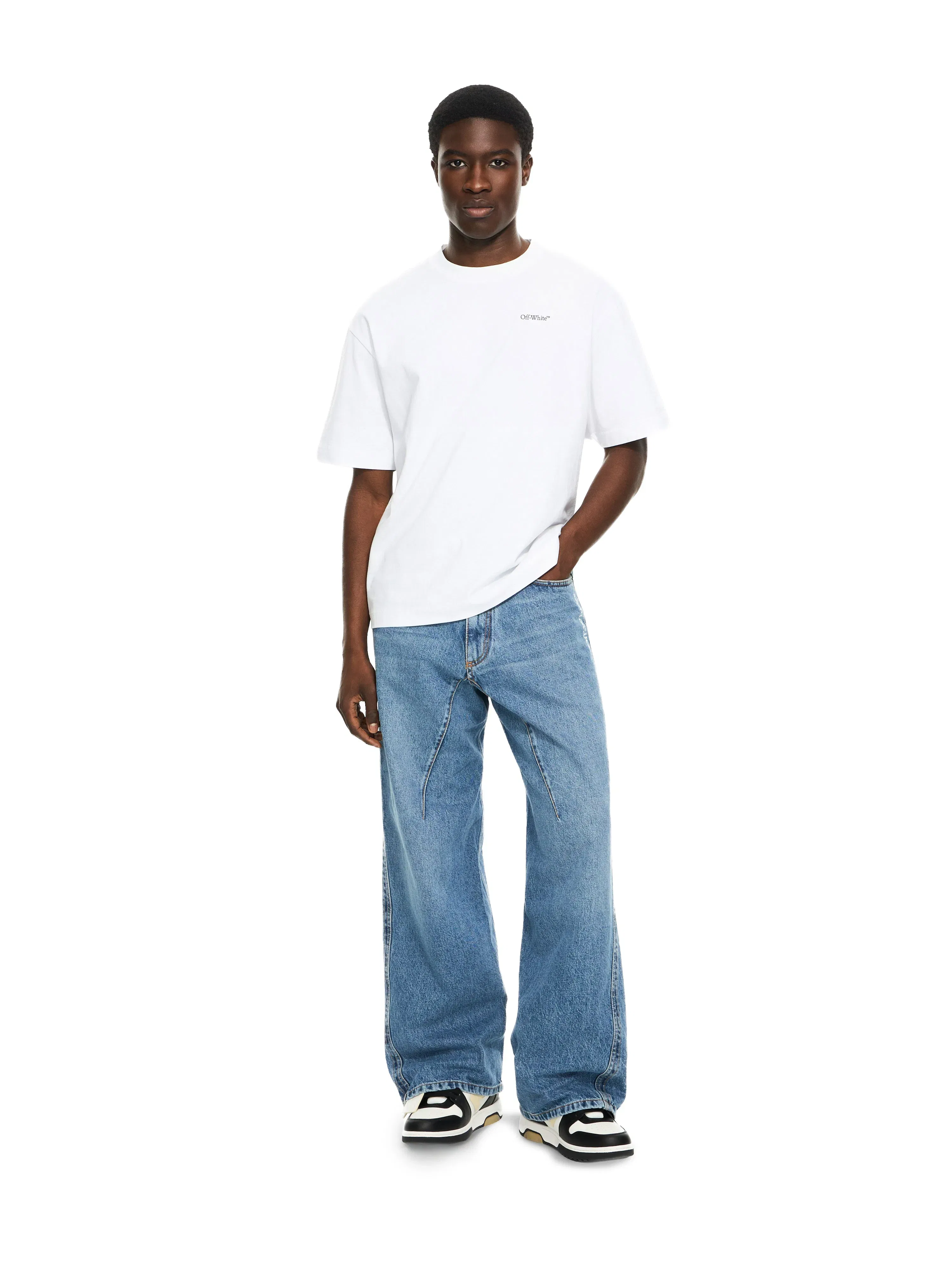 Off White Half Arrow Twist Slouchy Jeans
