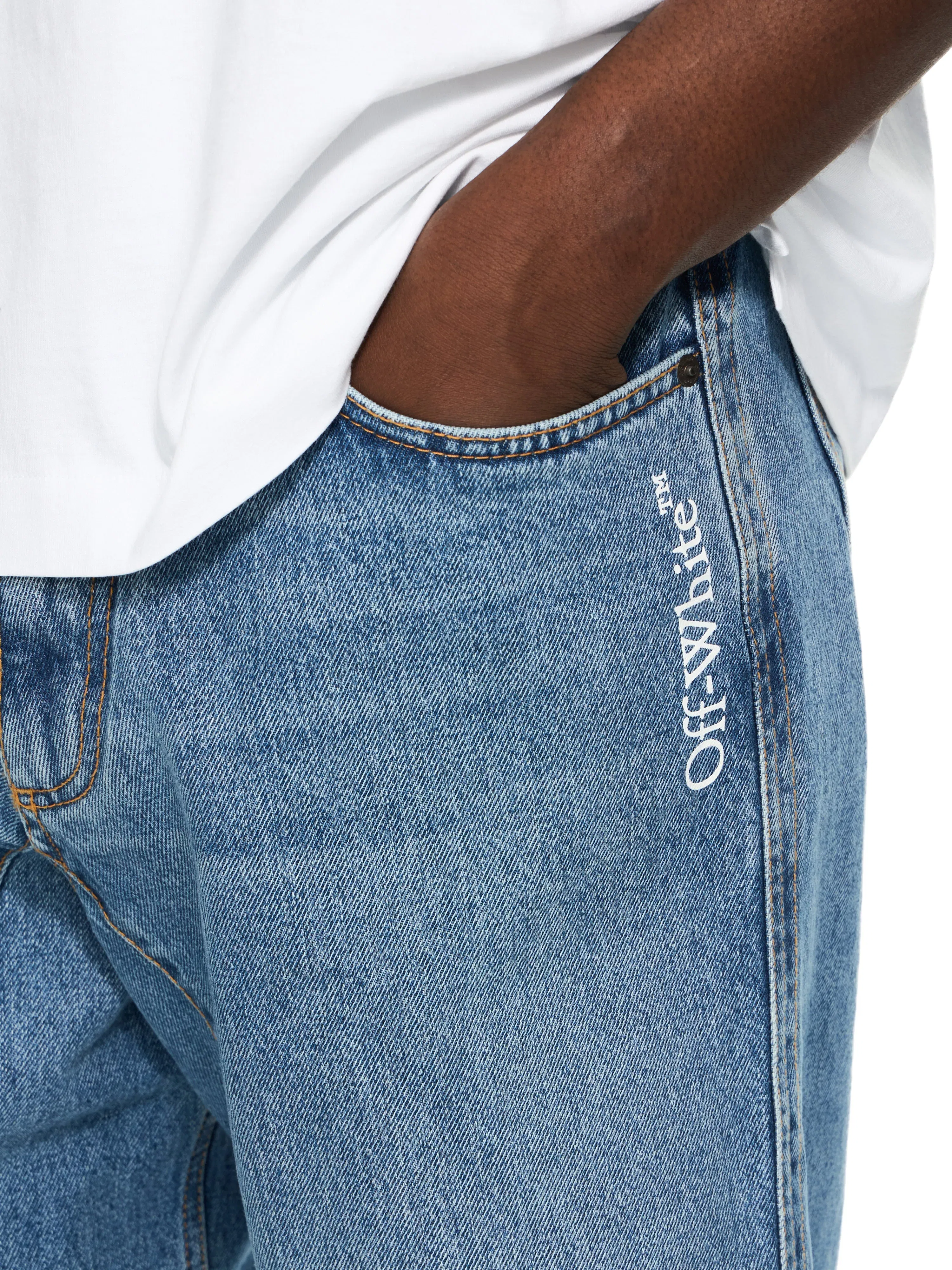 Off White Half Arrow Twist Slouchy Jeans