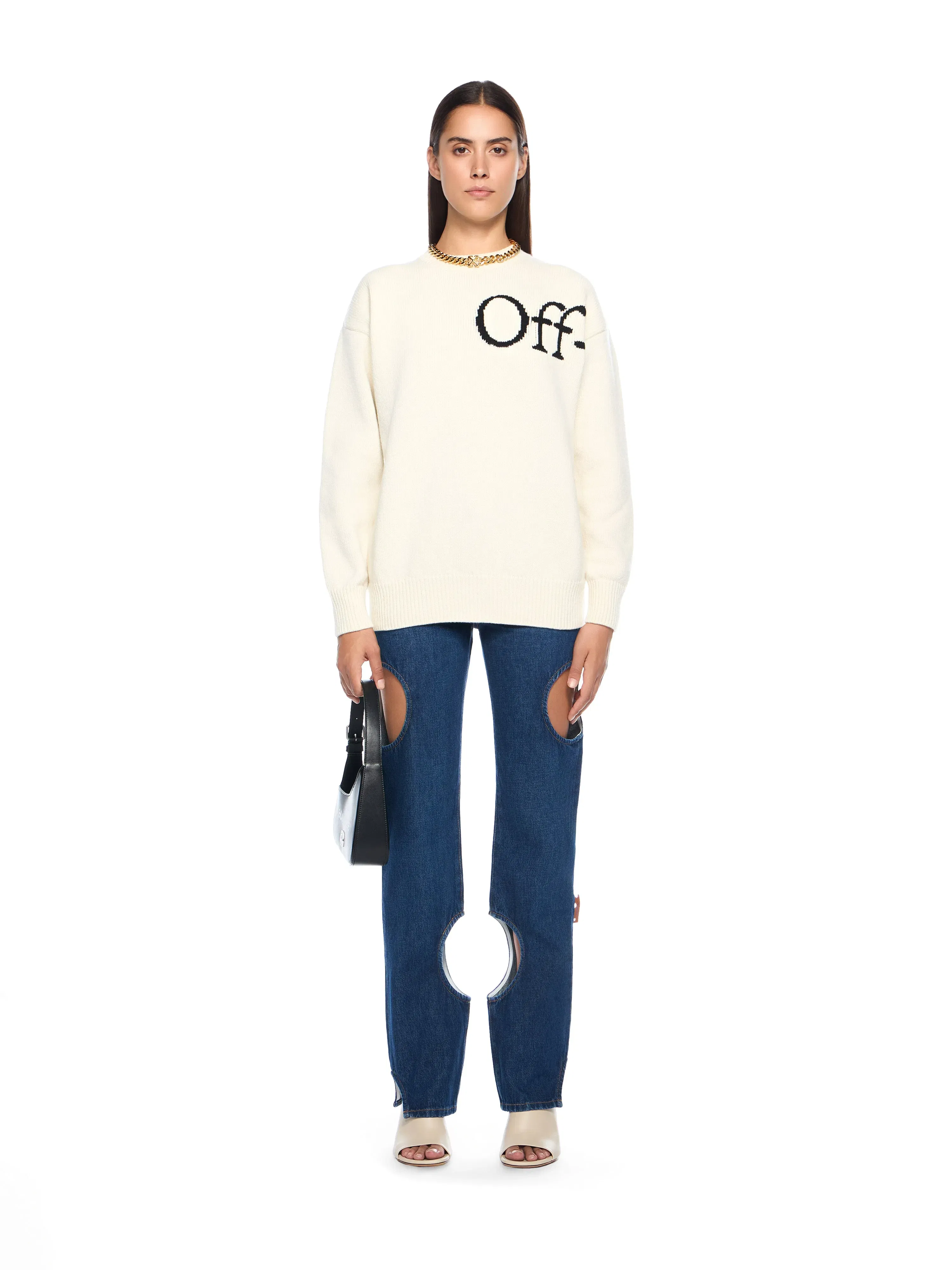 Off White Bookish Logo Knit Sweater
