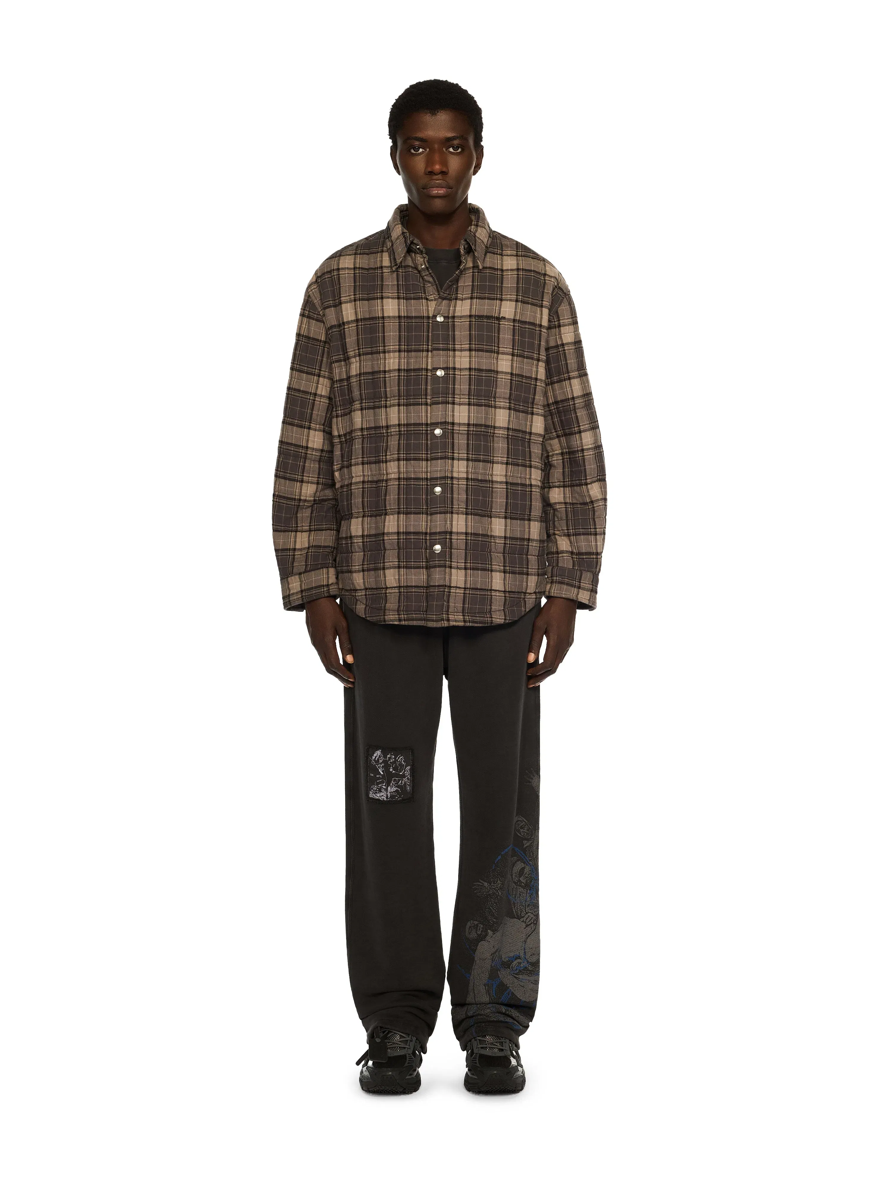 Off White Spray Arrow Check Padded Overshirt