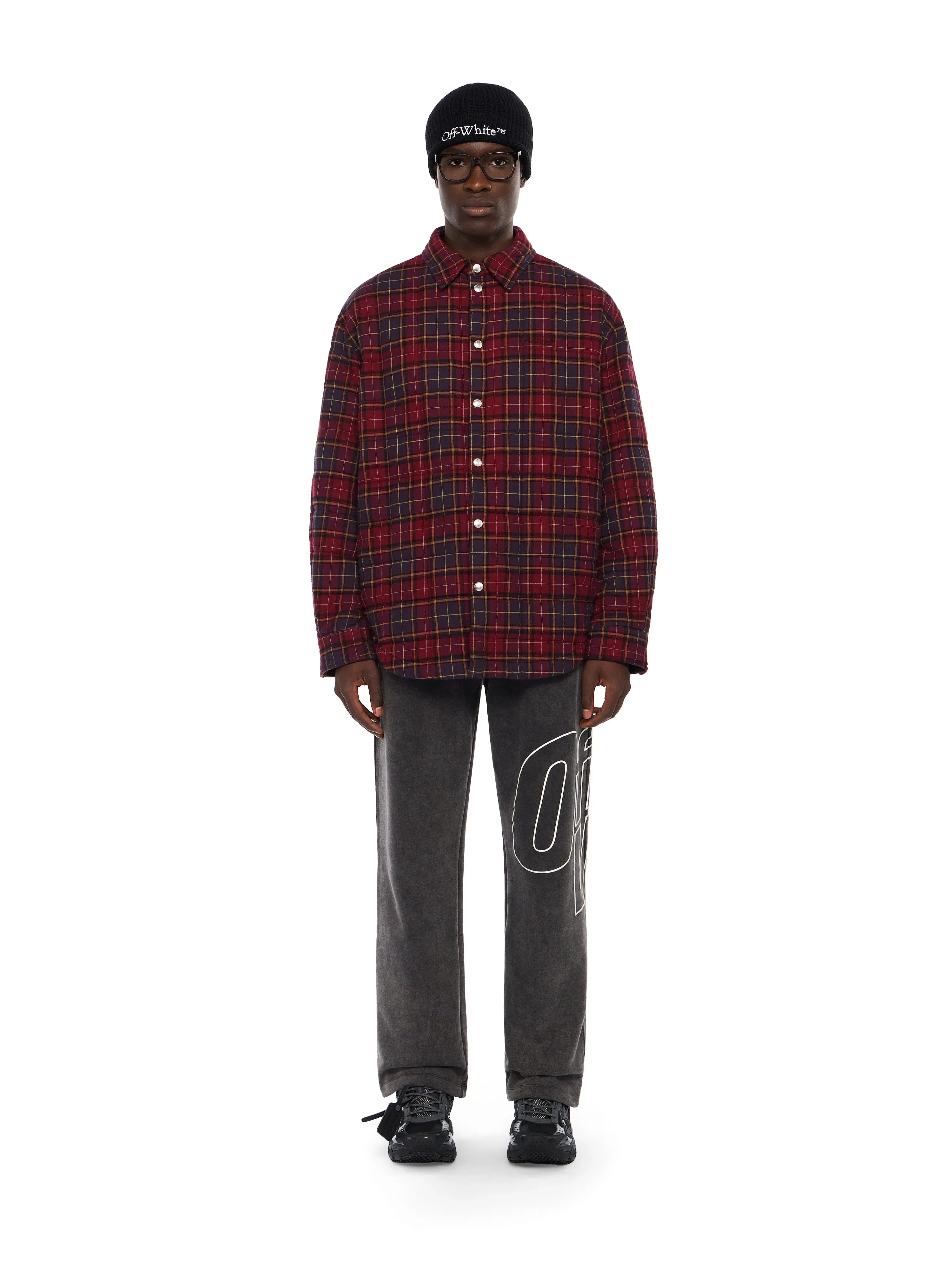 Off White Spray Arrow Check Padded Overshirt