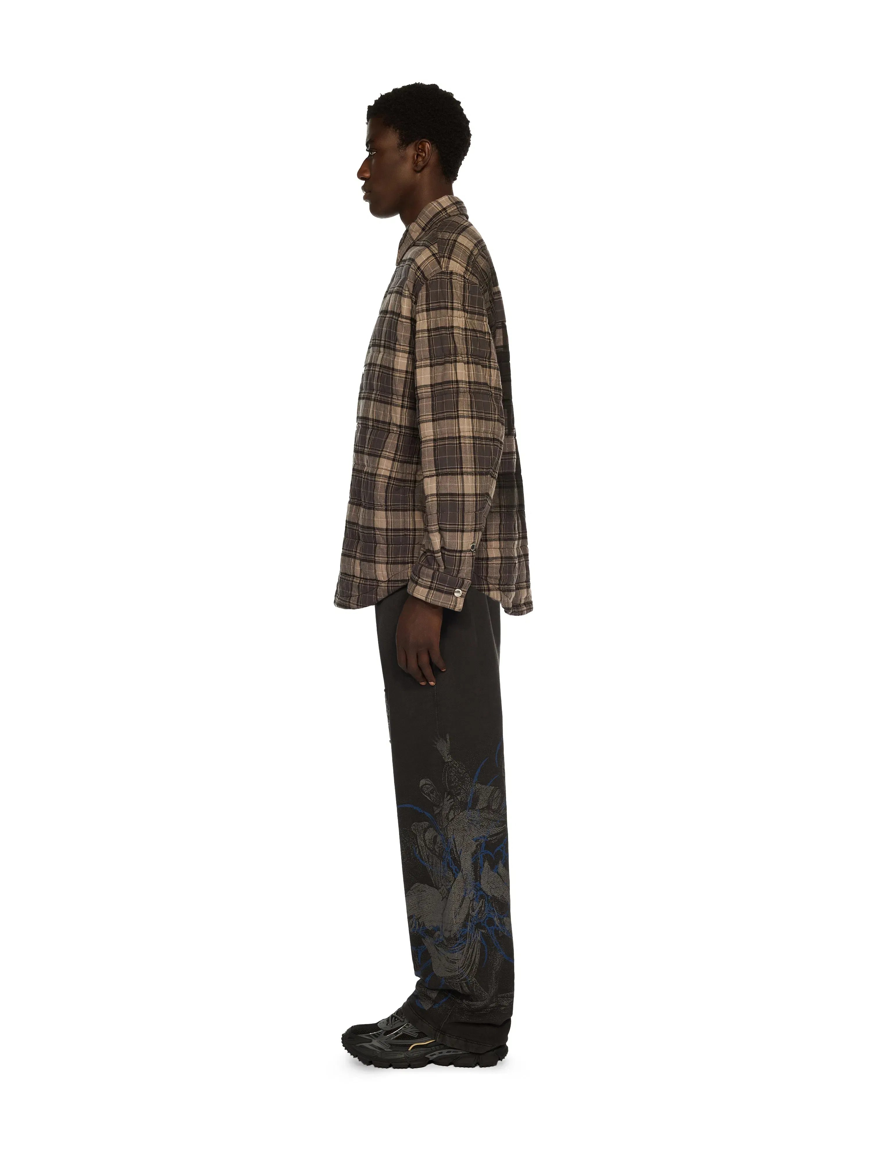 Off White Spray Arrow Check Padded Overshirt