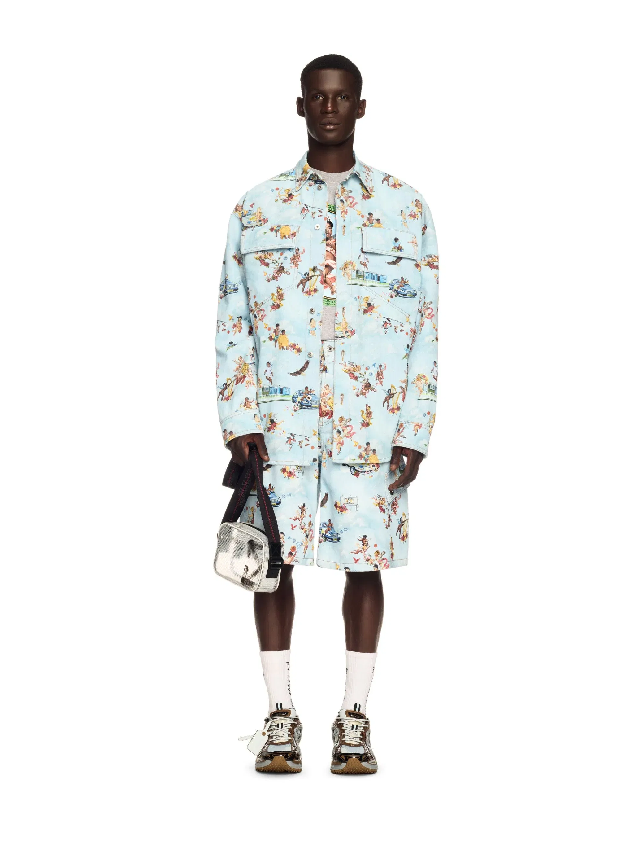 Off White Fresco Print Den Milit Shirt