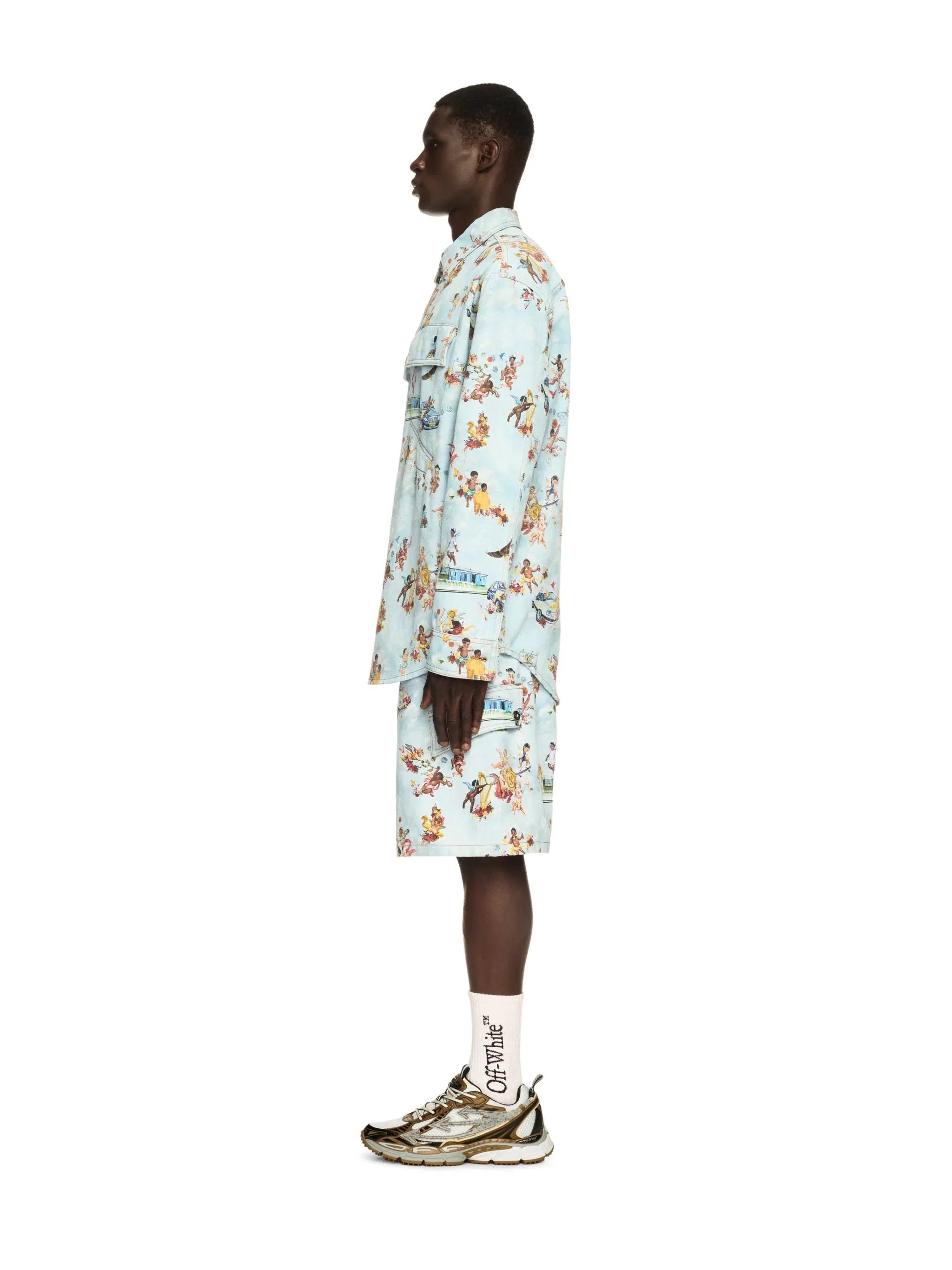 Off White Fresco Print Den Milit Shirt