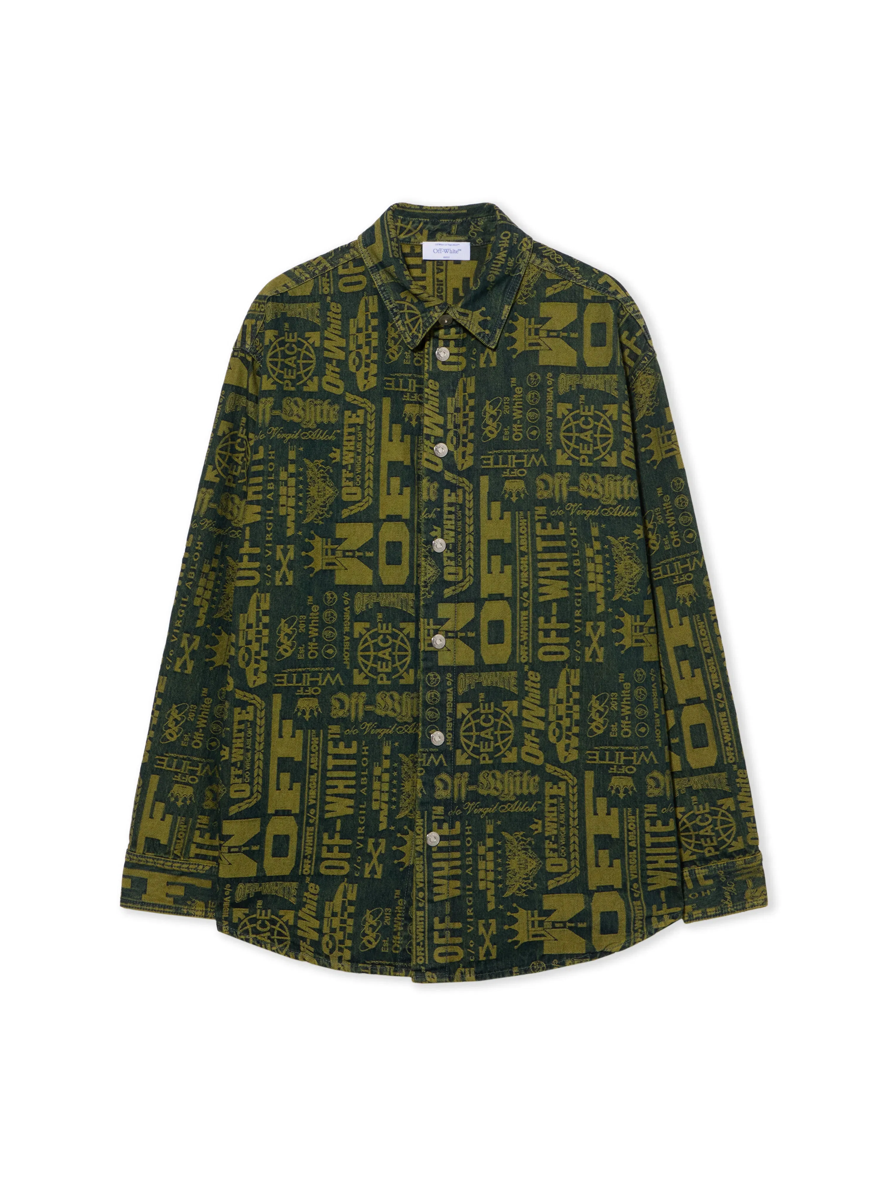 Off White Multilogo Jacquard Denim Shirt