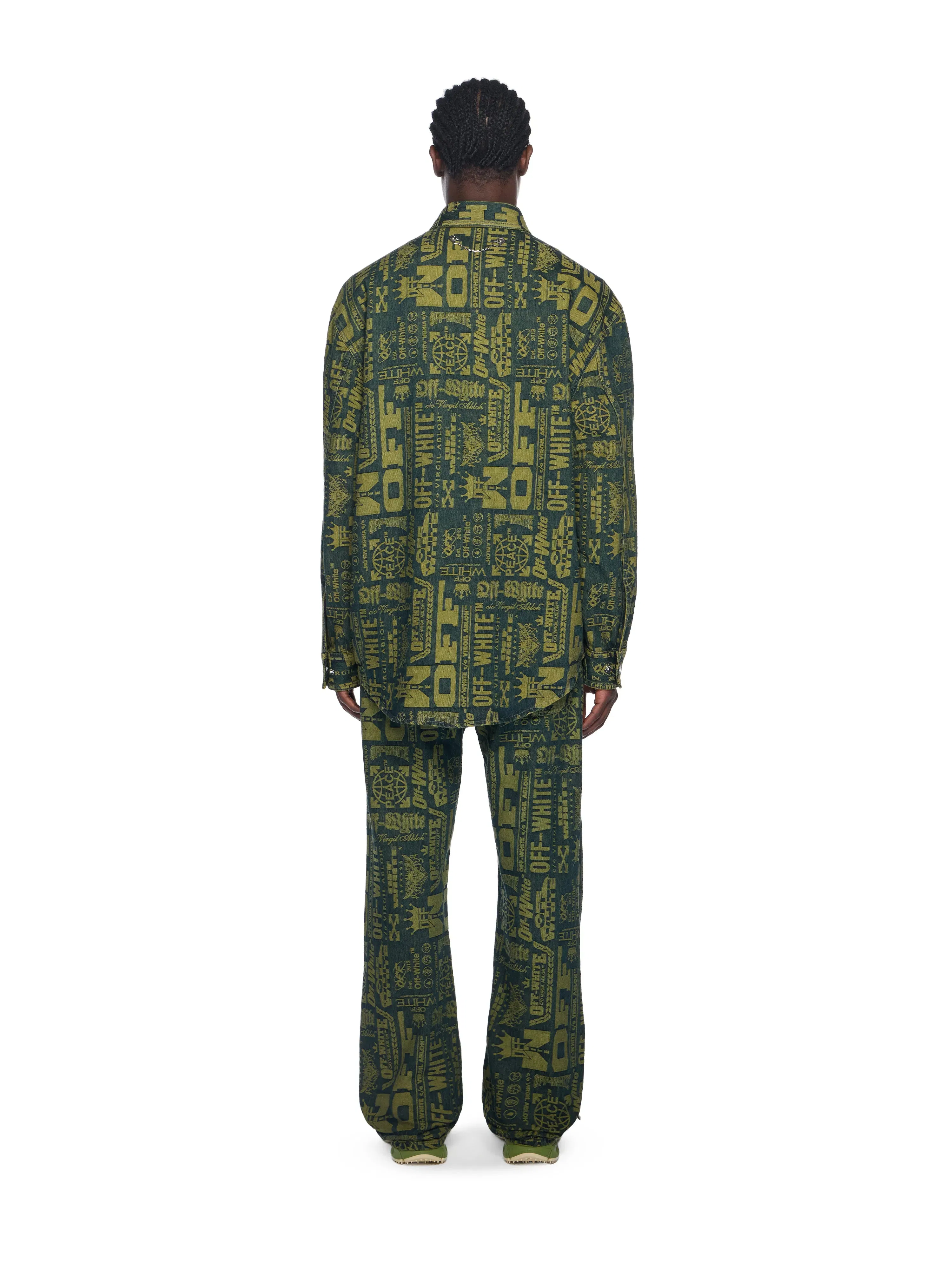 Off White Multilogo Jacquard Denim Shirt