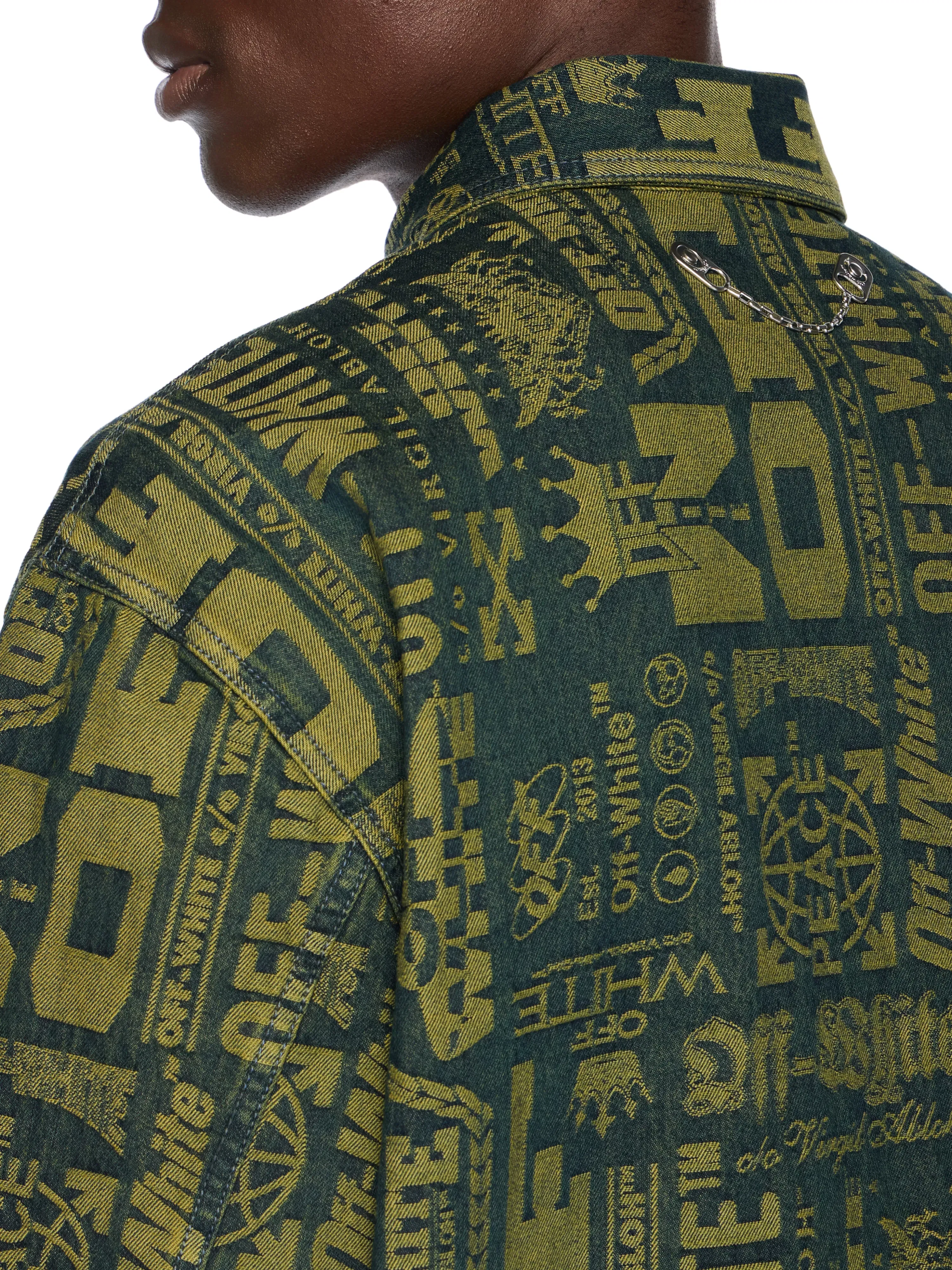 Off White Multilogo Jacquard Denim Shirt