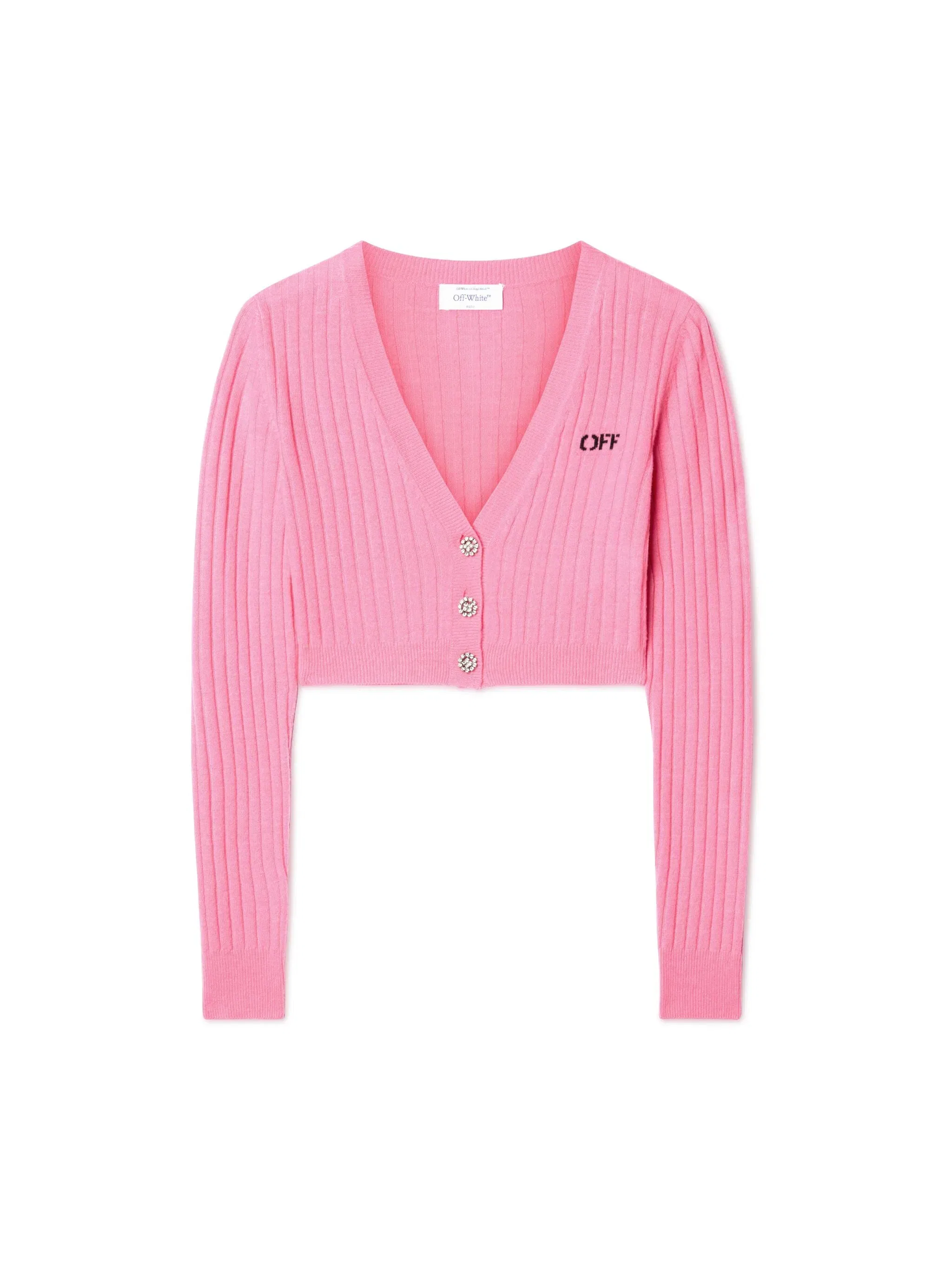 Off White We Upside Down Crop Cardigan