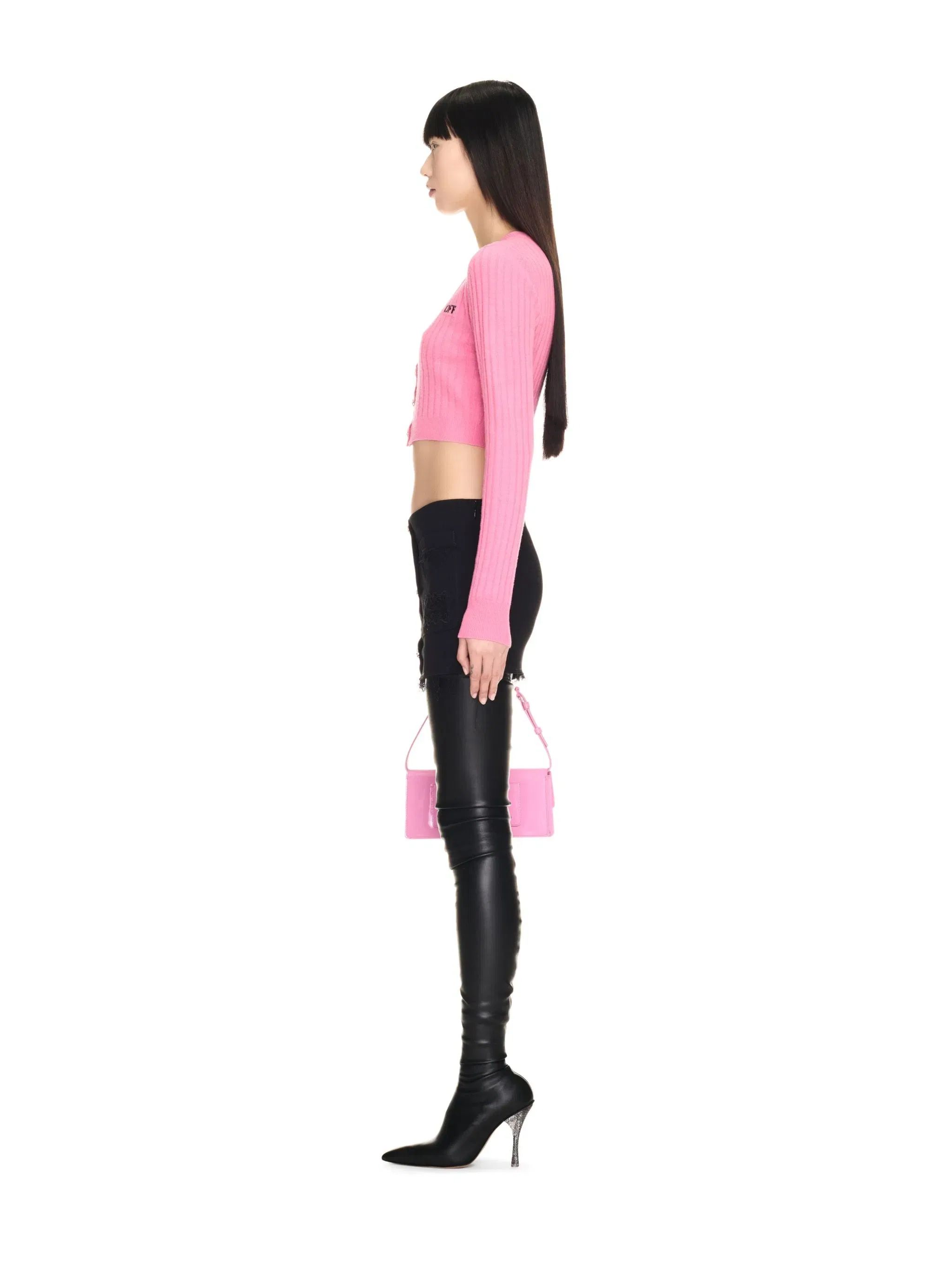 Off White We Upside Down Crop Cardigan