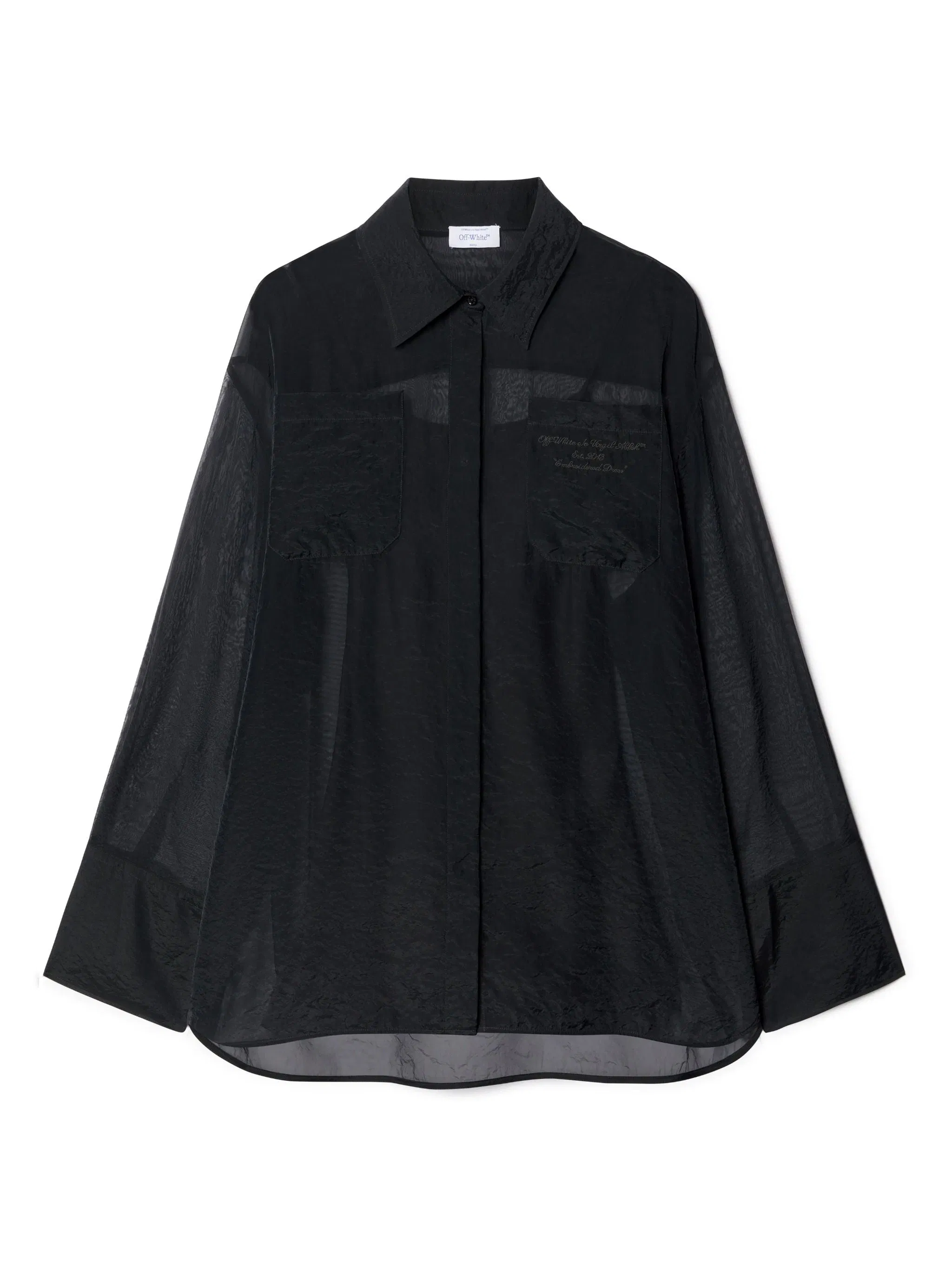 Off White Organza Roxy Shirt Dress