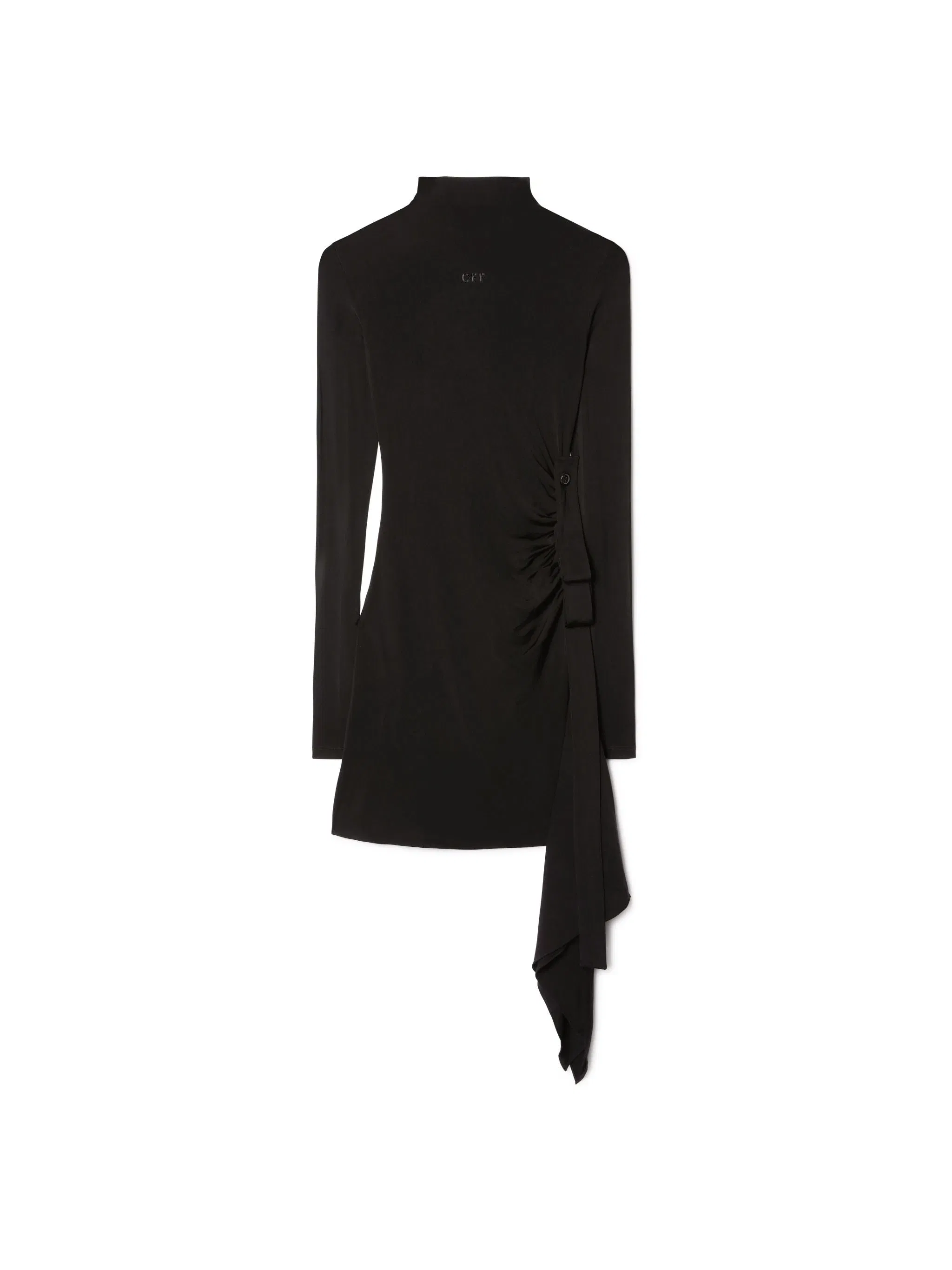 Off White Sec Skin Draped Mini Dress LS