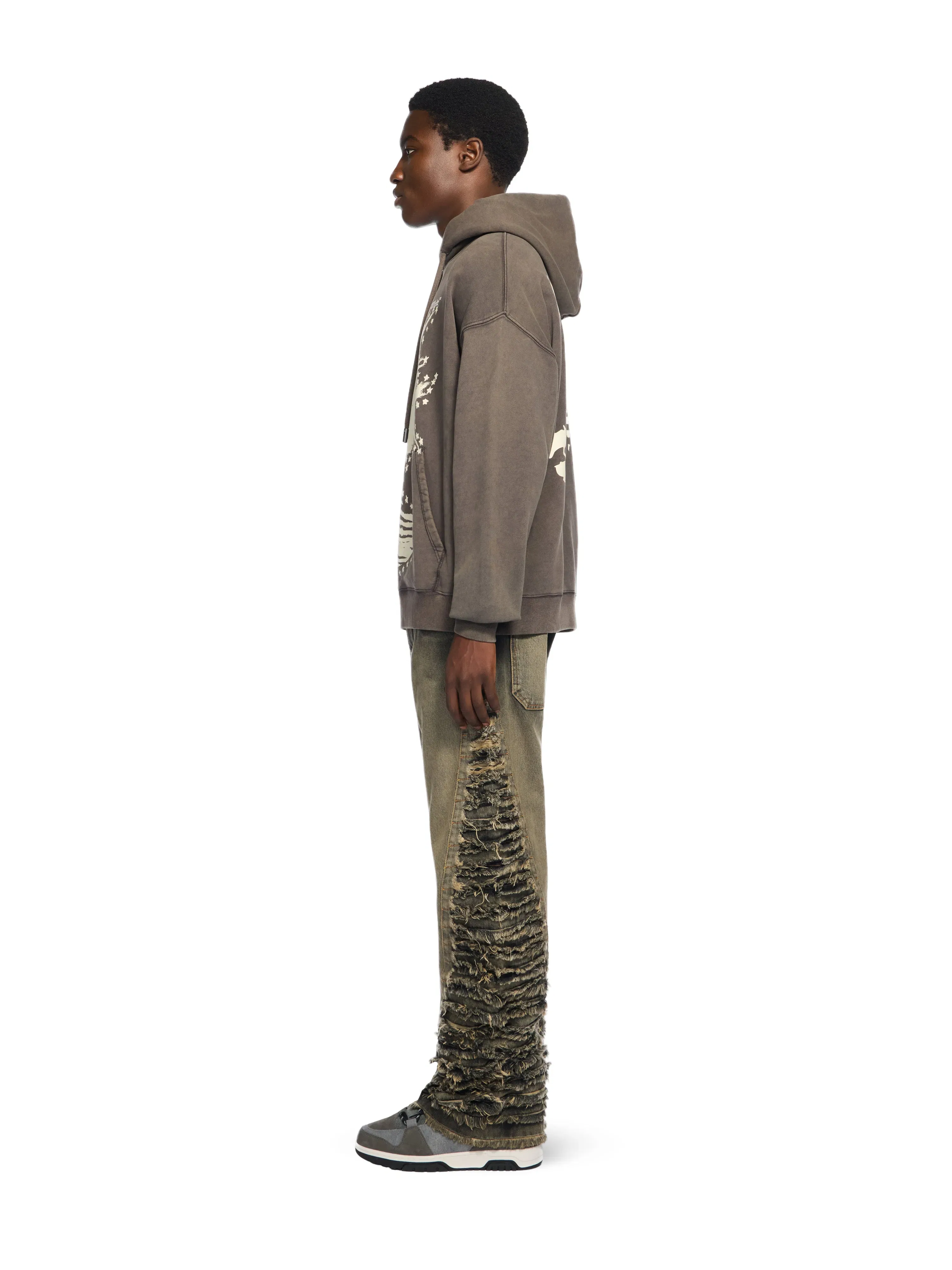 Off White Side Distressed Jeans