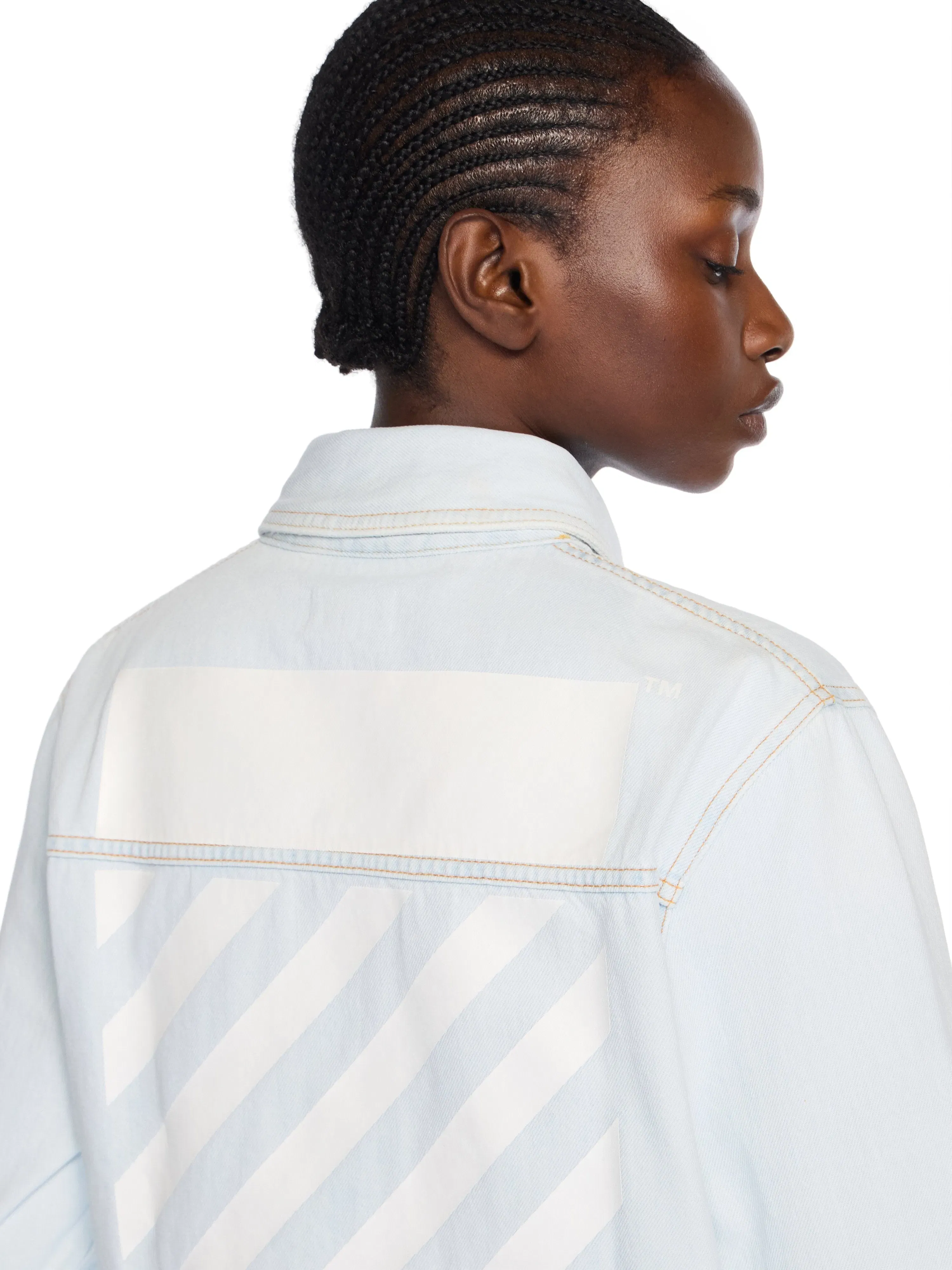 Off White Diag Long Sleeve Denim Shirt