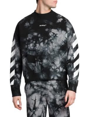 Off White Diag Arrow Tie Dye Skate Crewneck Grey