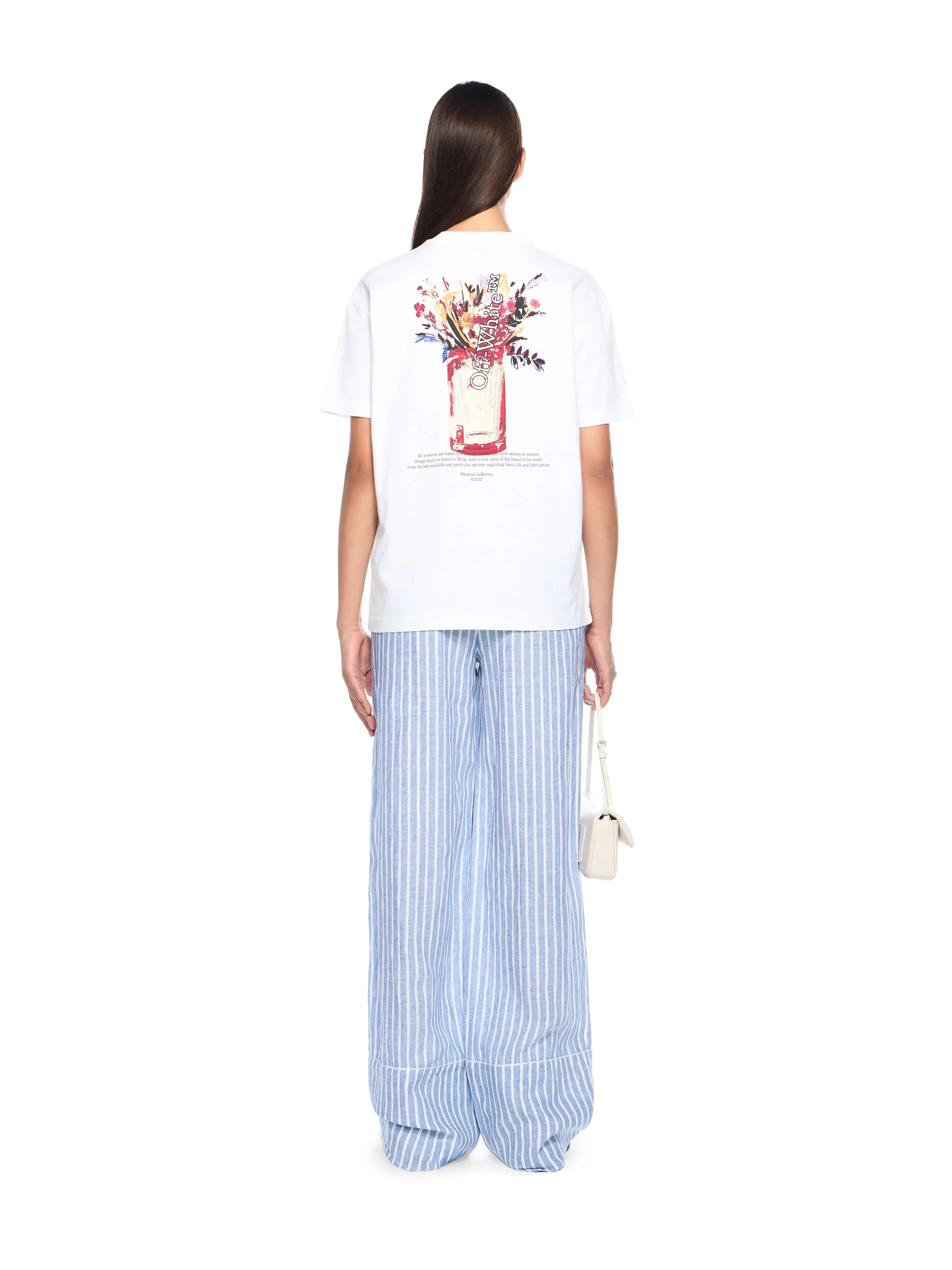 Off White Striped Wideleg Pants