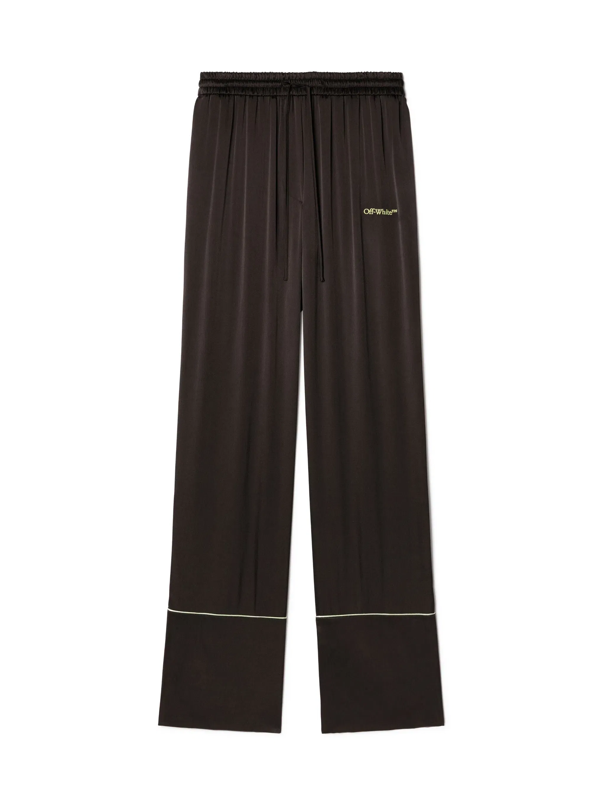 Off White Satin Pajama Pants