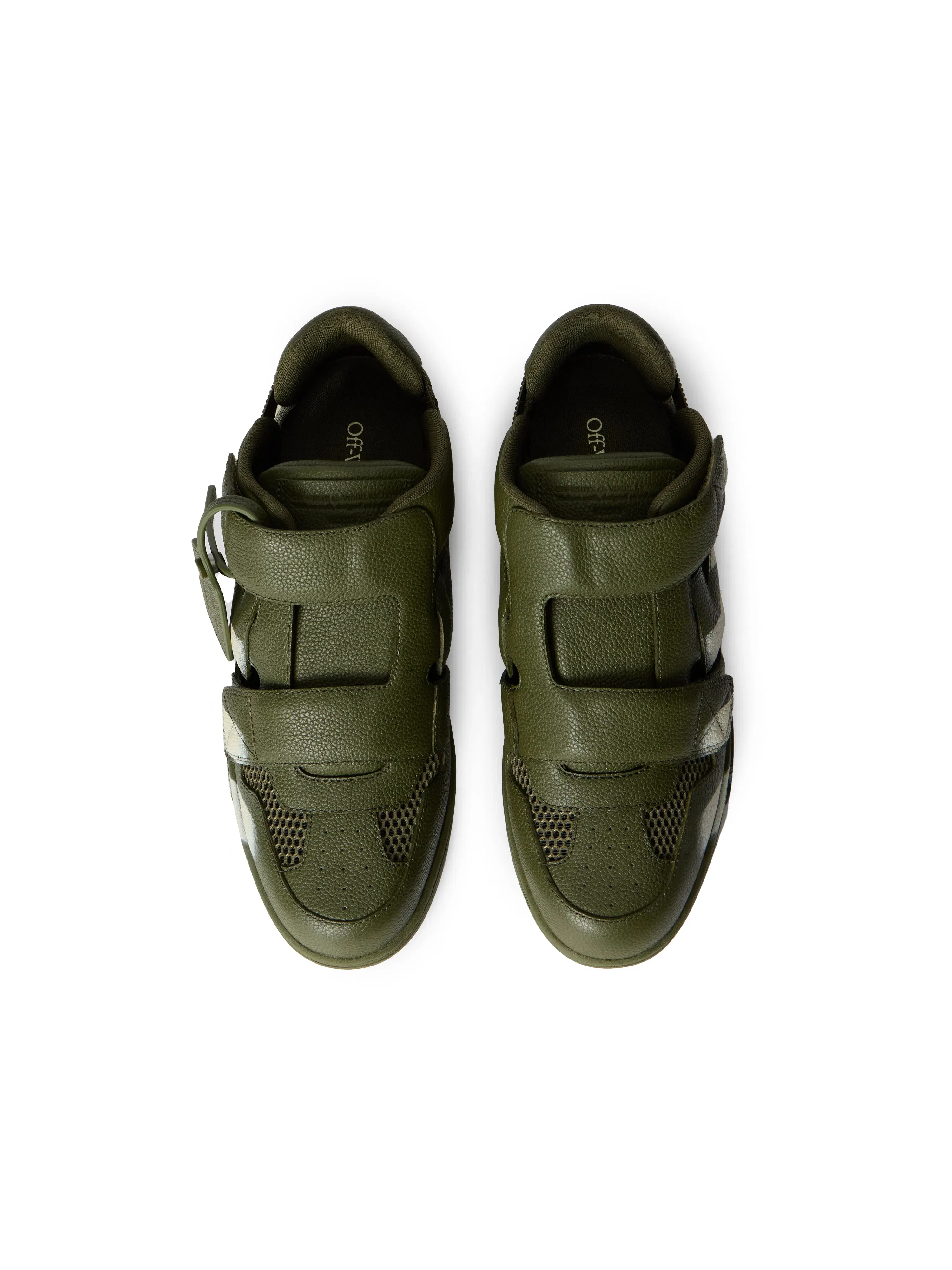 Off White OOO Striped Sandals Green