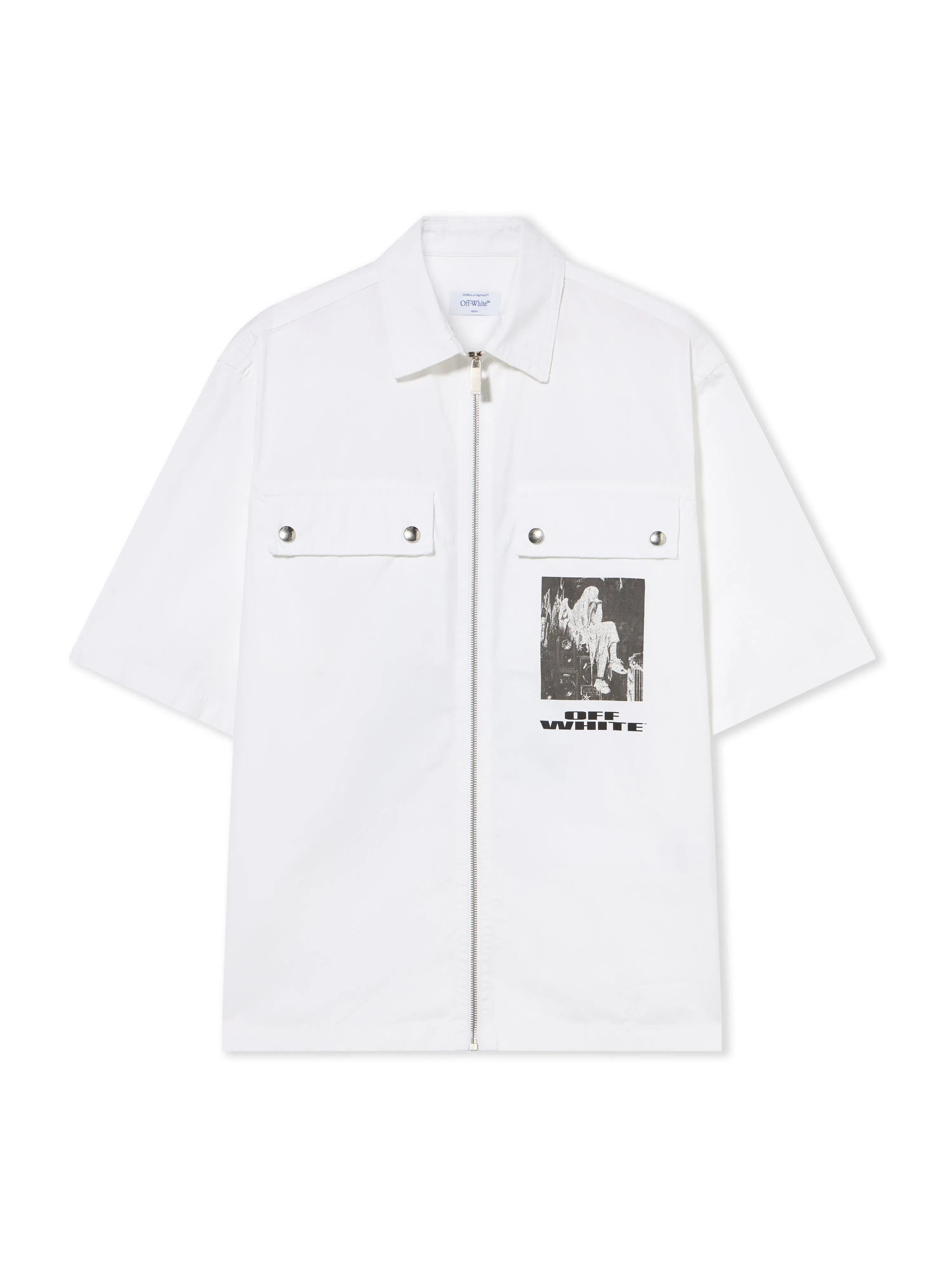 Off White Xerox Star Zip Bowling Shirt