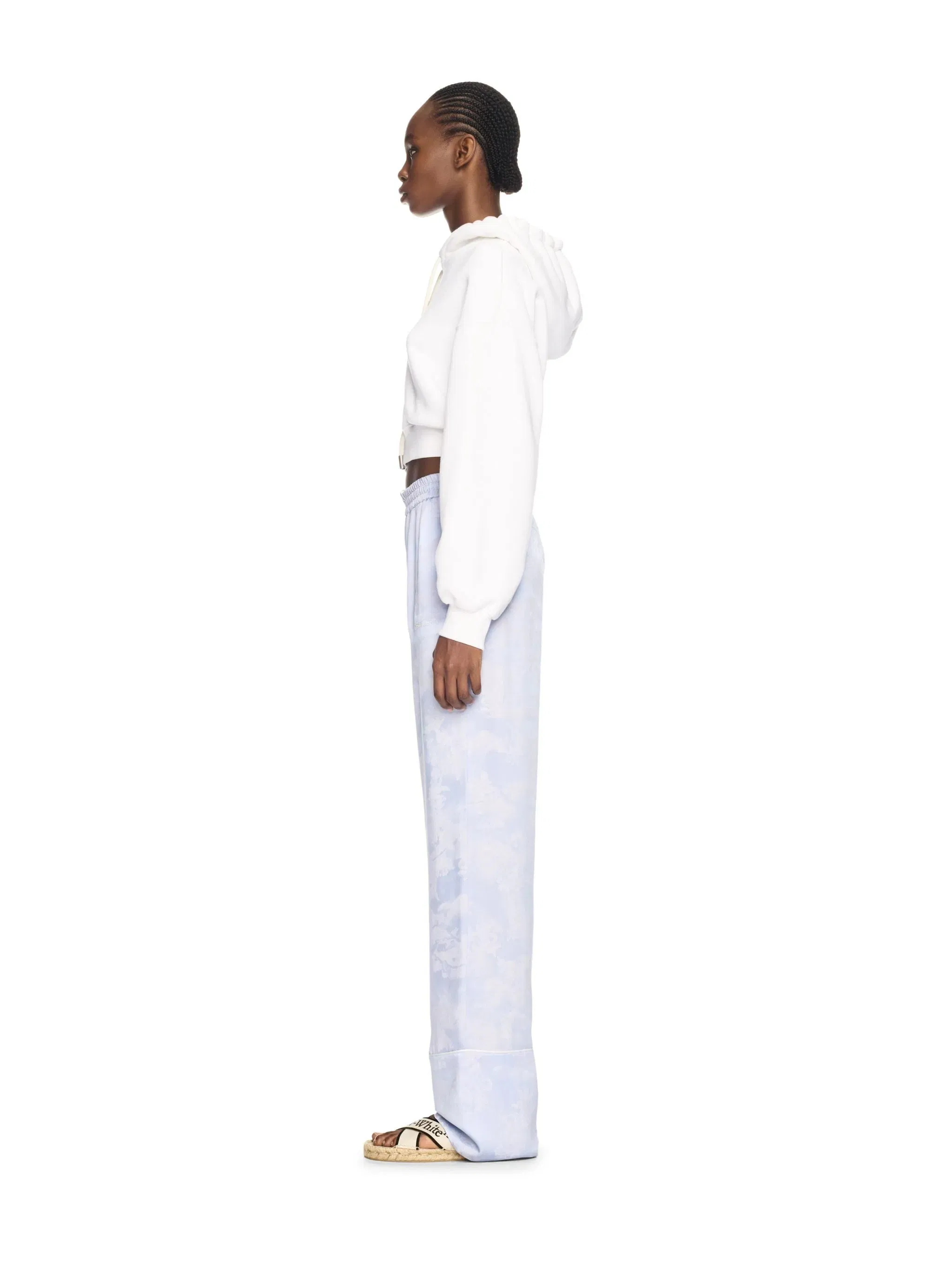 Off White White Bookish Rose Cropped Hoodie