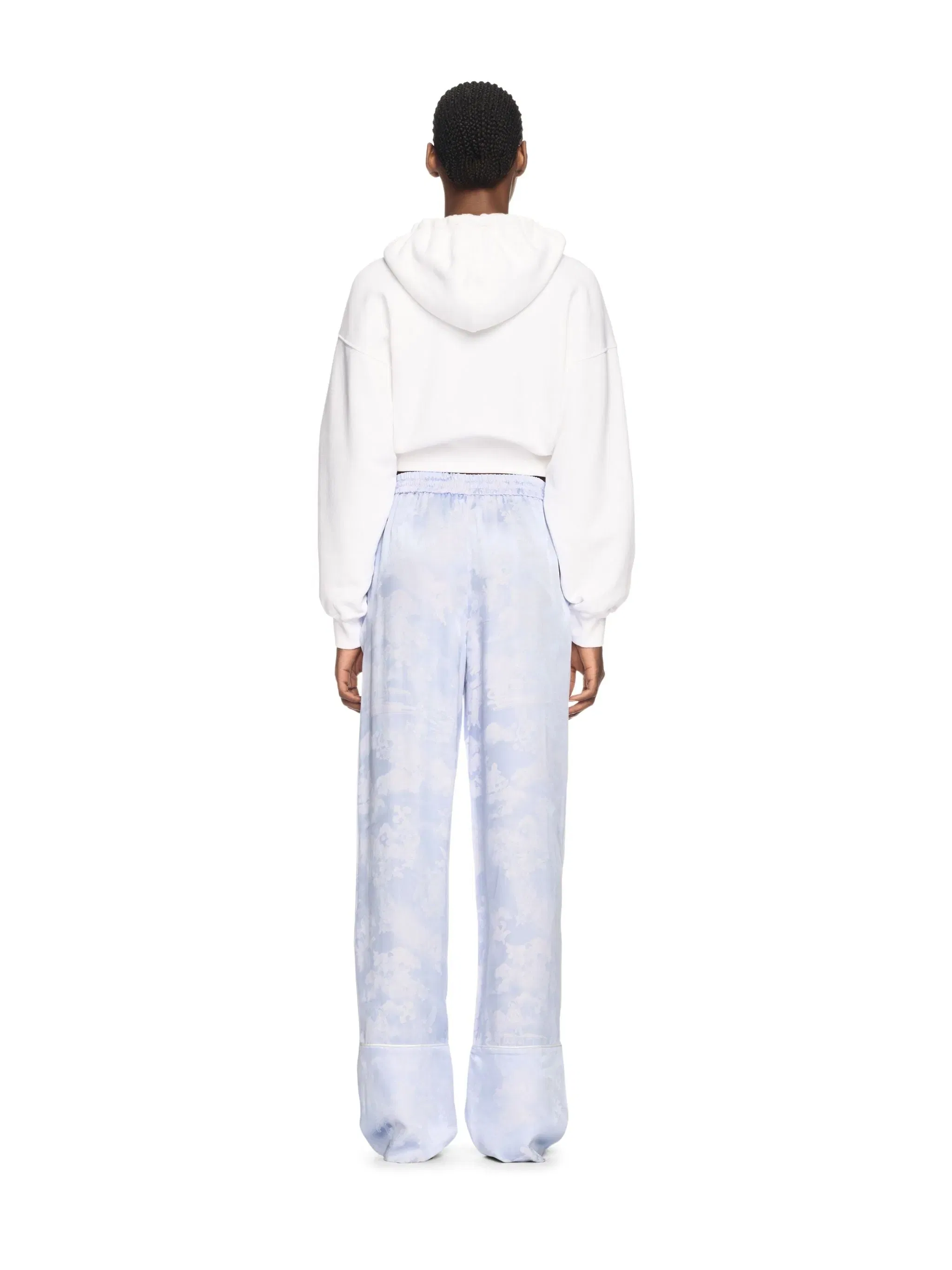 Off White White Bookish Rose Cropped Hoodie