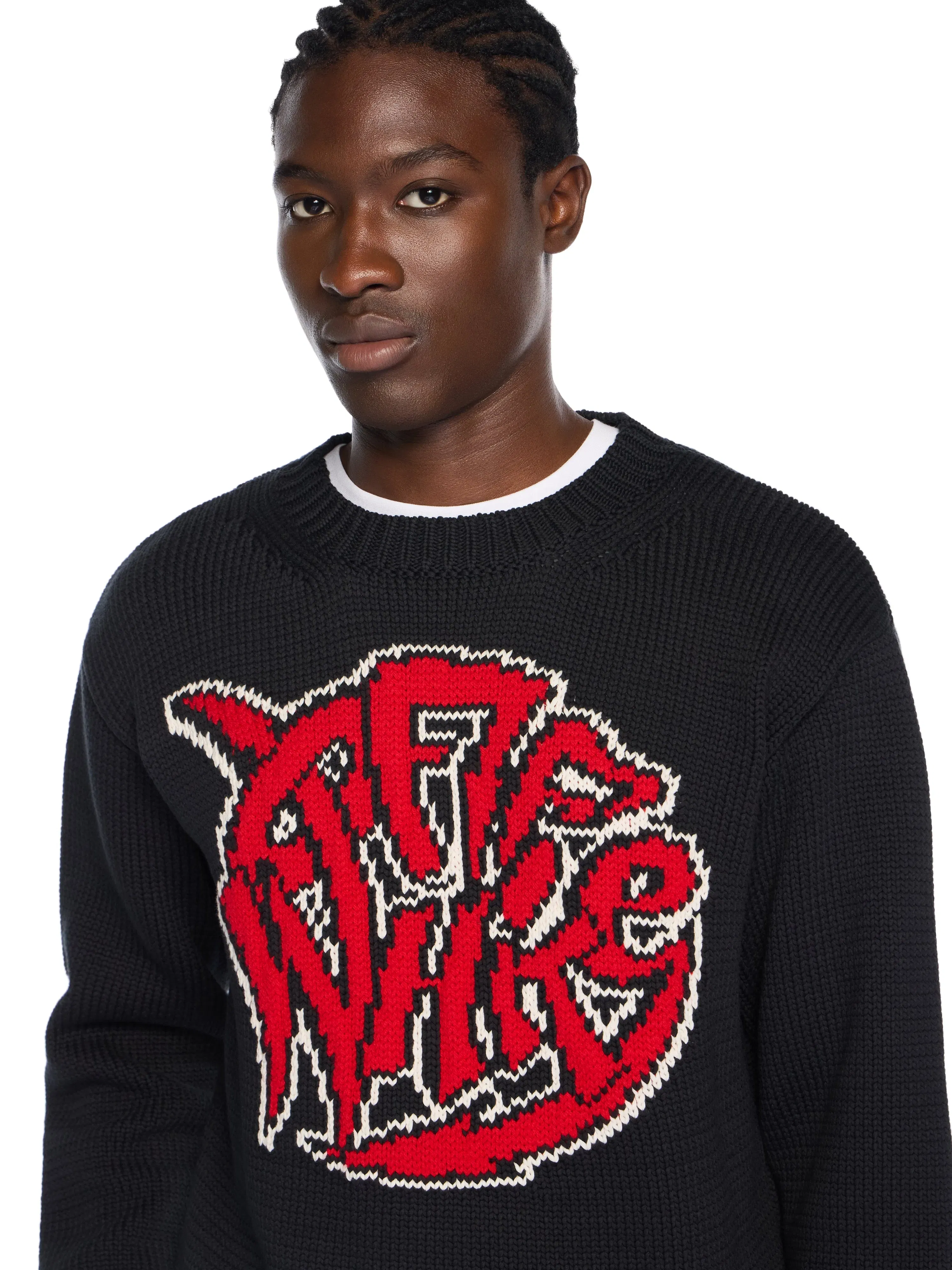 Off White Sphere Logo Chunky Knit Crewneck