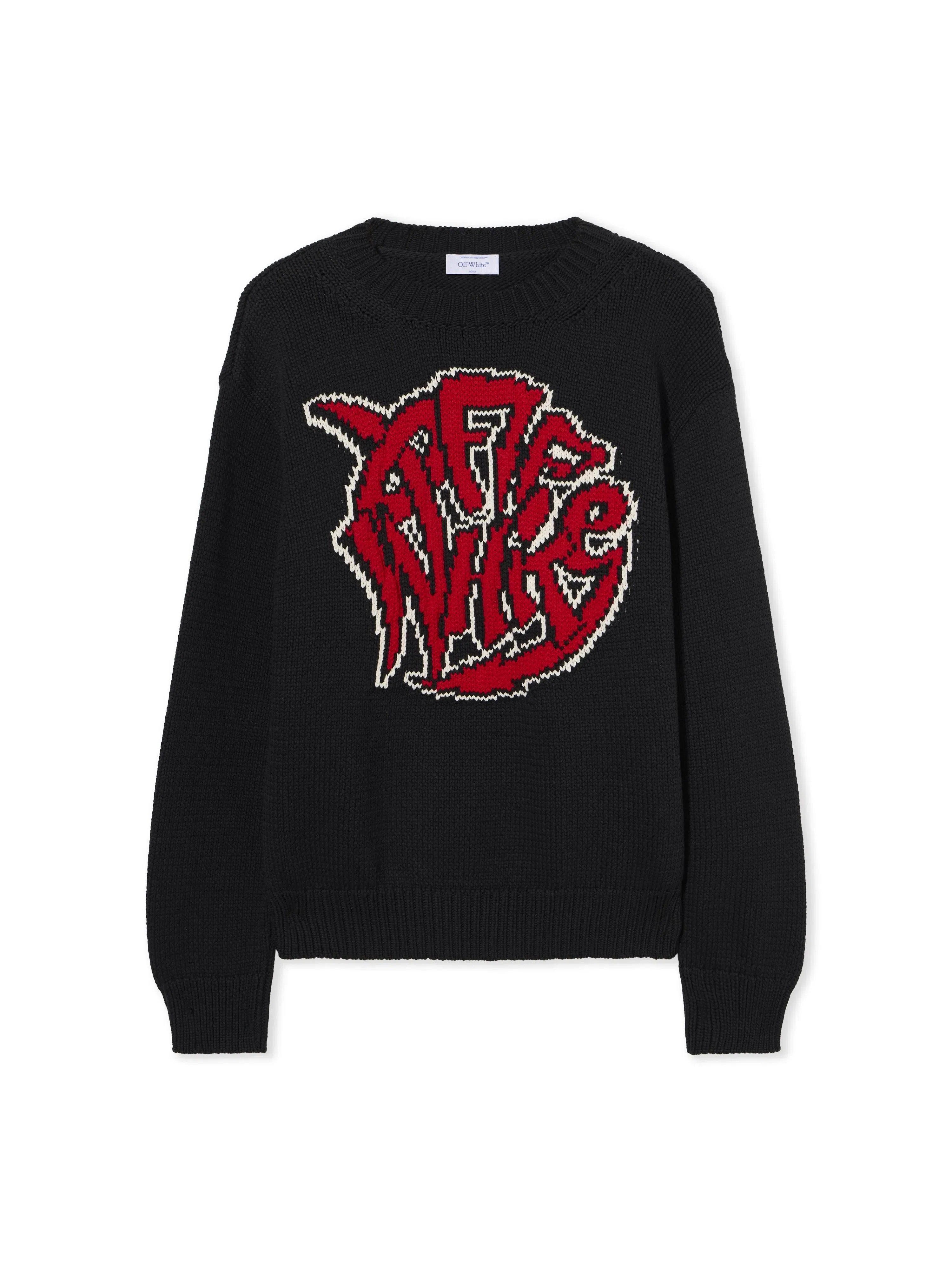 Off White Sphere Logo Chunky Knit Crewneck