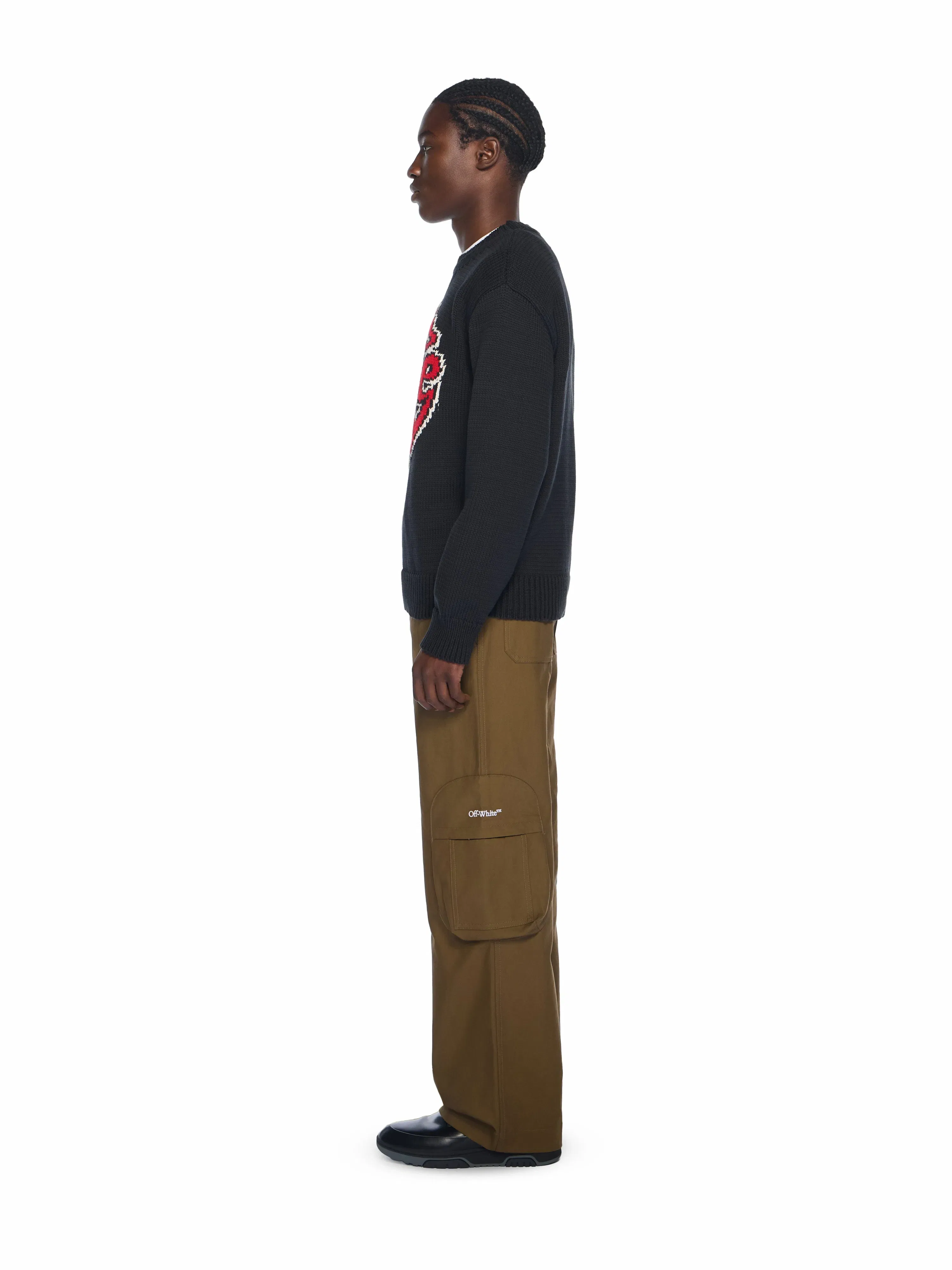Off White Sphere Logo Chunky Knit Crewneck