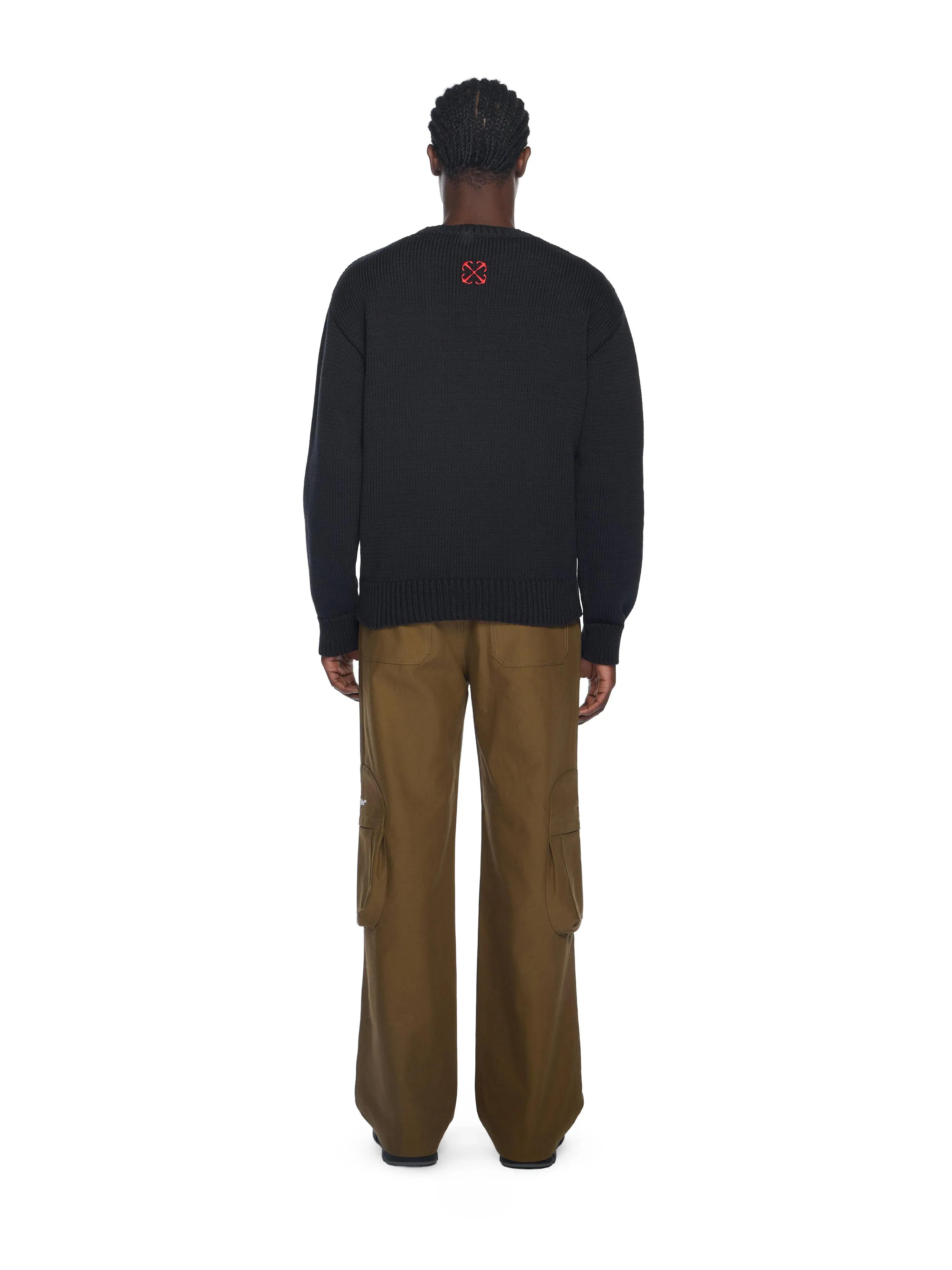Off White Sphere Logo Chunky Knit Crewneck