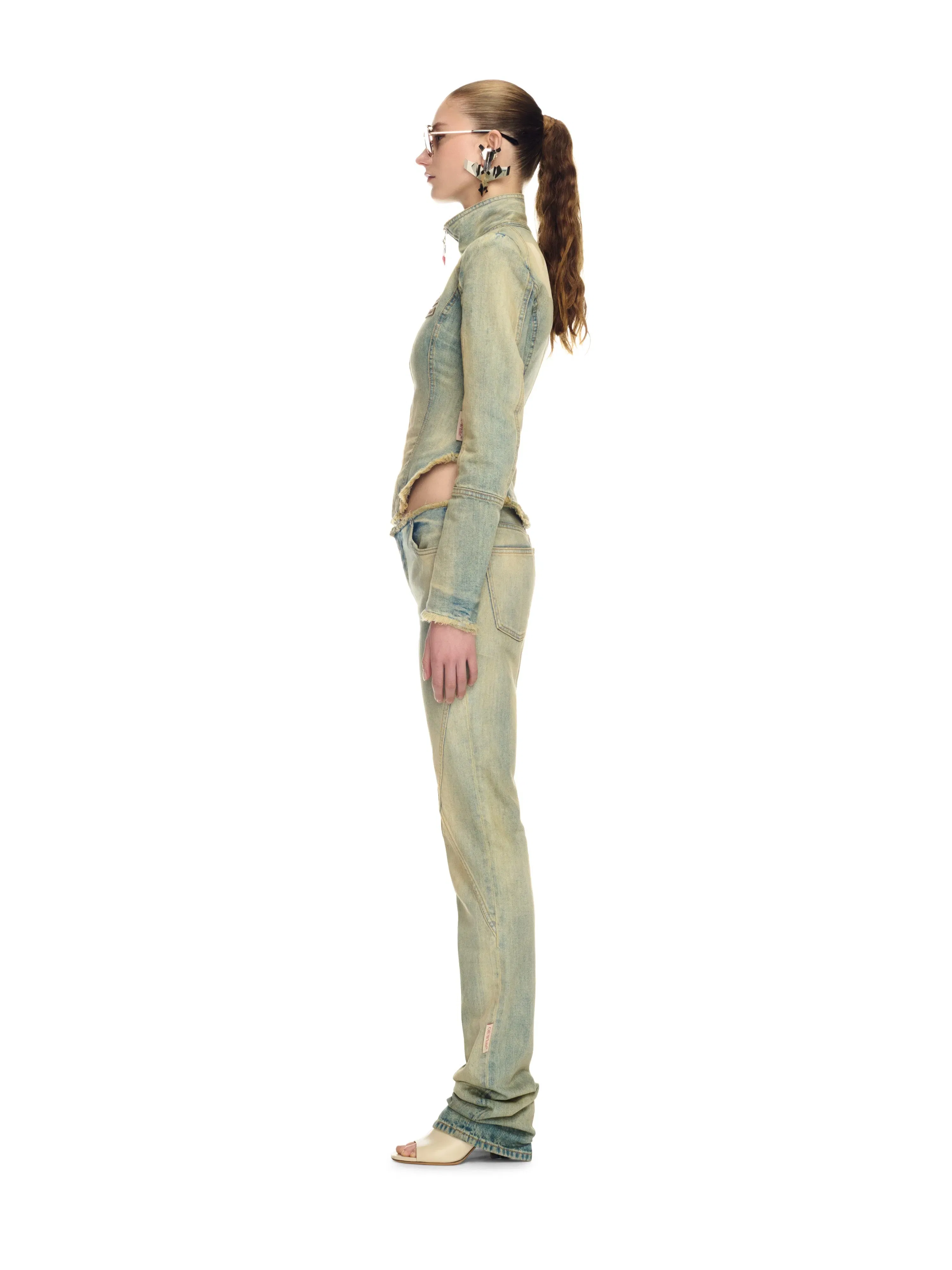 Off White Denim Low Waist Jane Pant