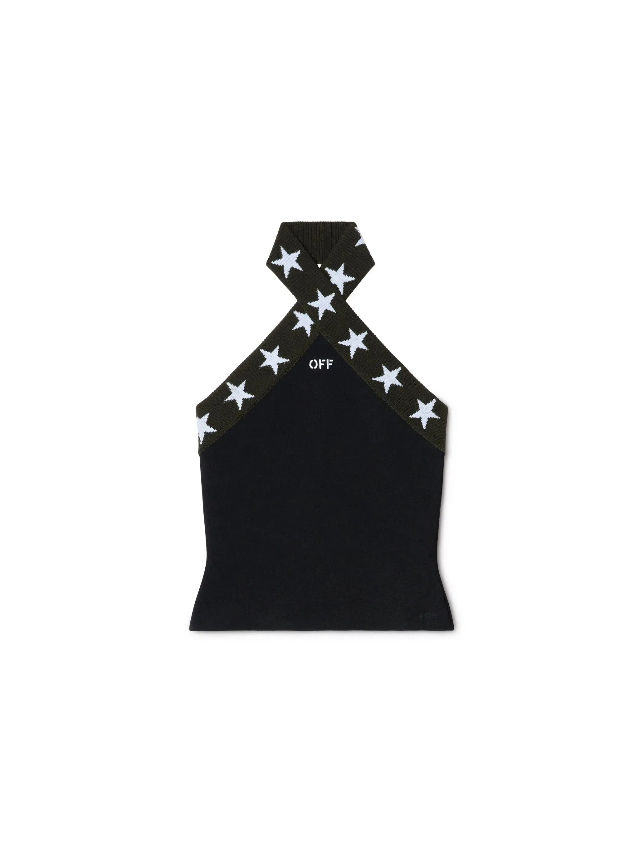 Off White Cross Colar Star Fitted Top