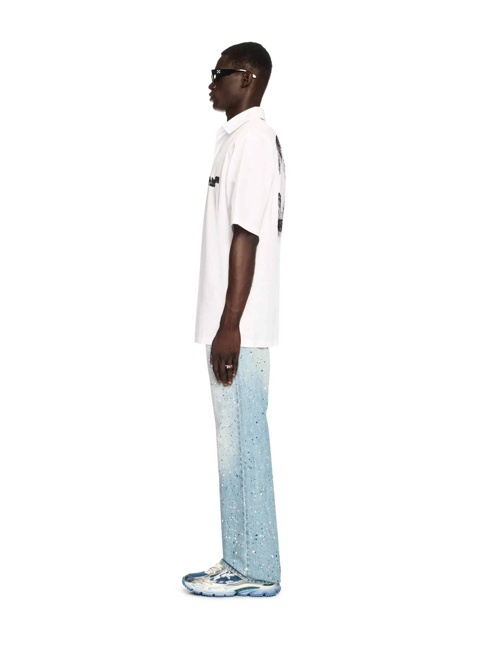 Off White White Spray Arrow Bowling Shirt