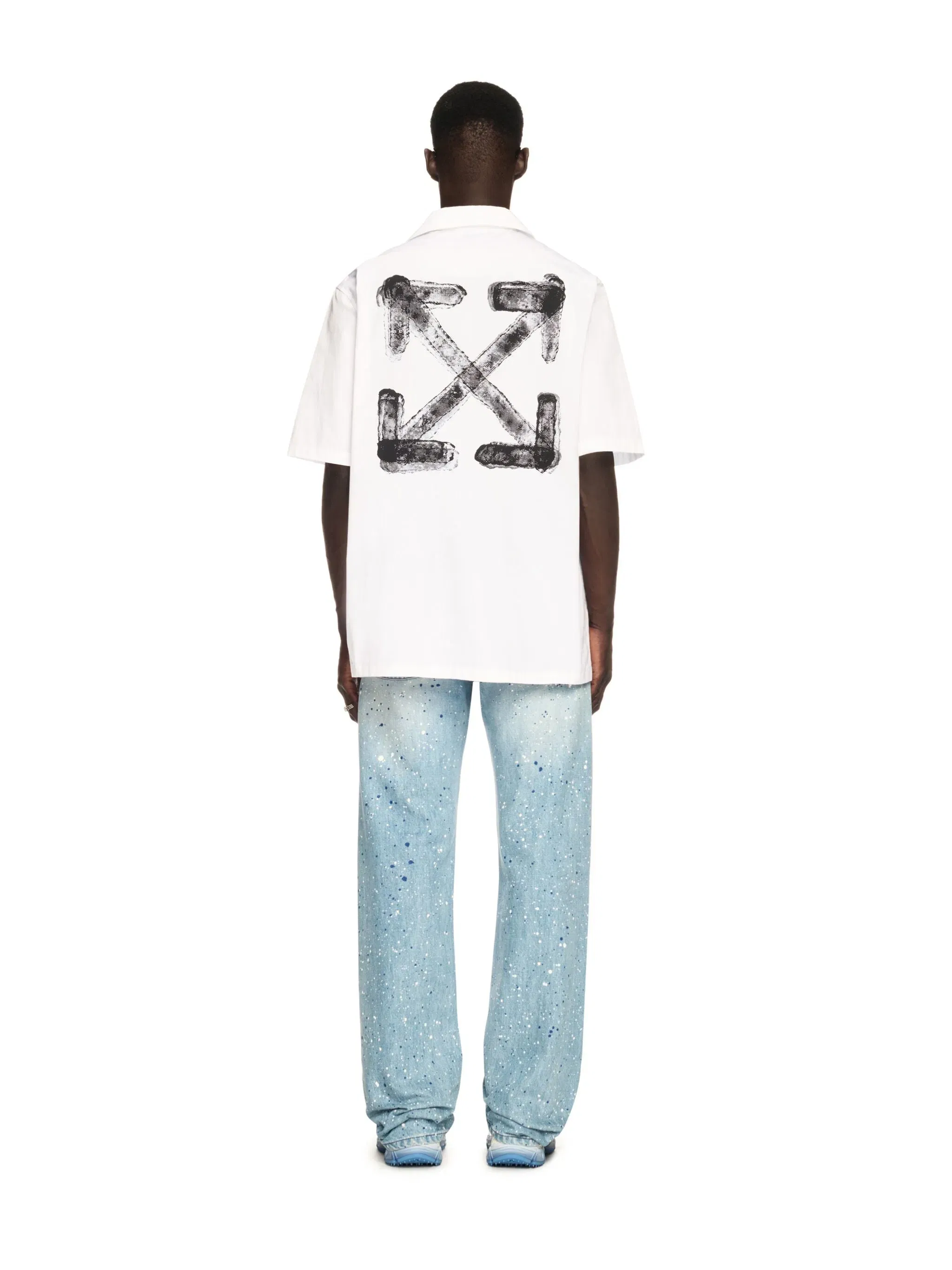 Off White White Spray Arrow Bowling Shirt