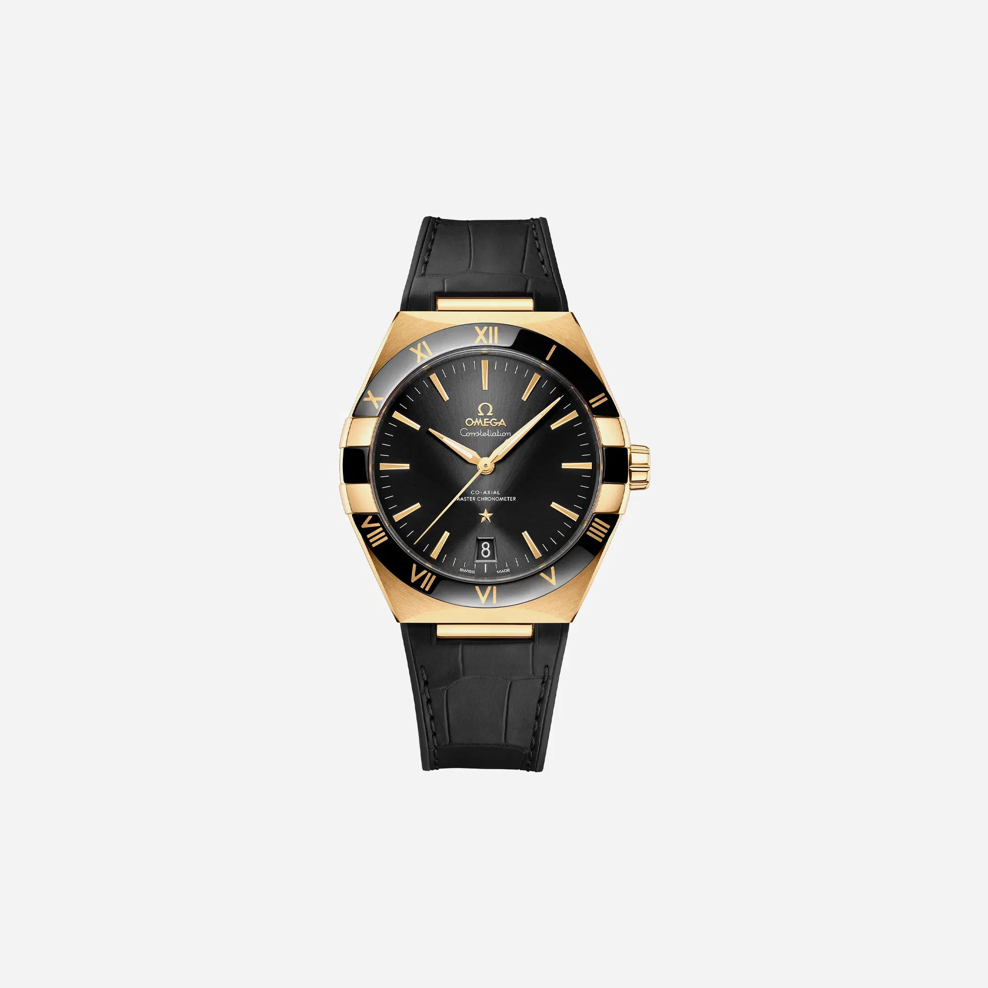 Omega Constellation Black Leather Rubber