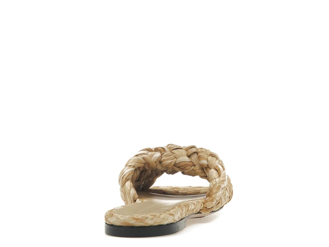 Bottega Veneta Raffia Stretch Flat Sandals Macadamia (Women's)