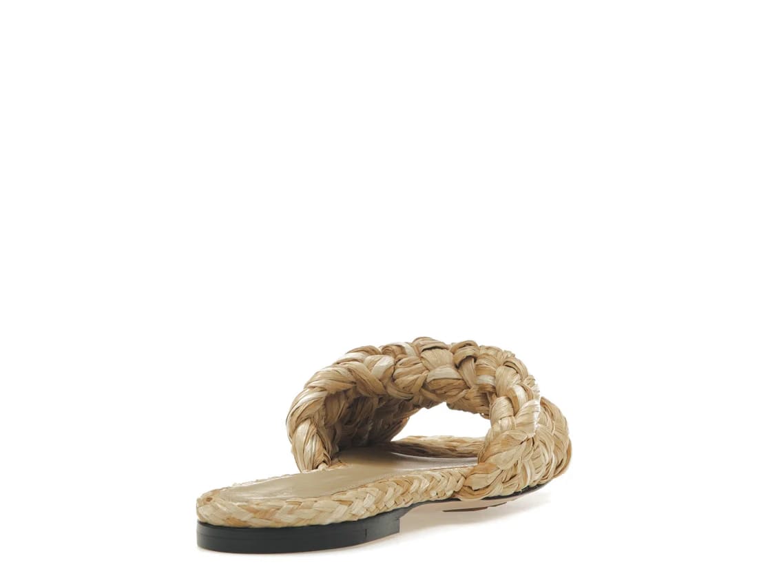 Bottega Veneta Raffia Stretch Flat Sandals Macadamia (Women's)