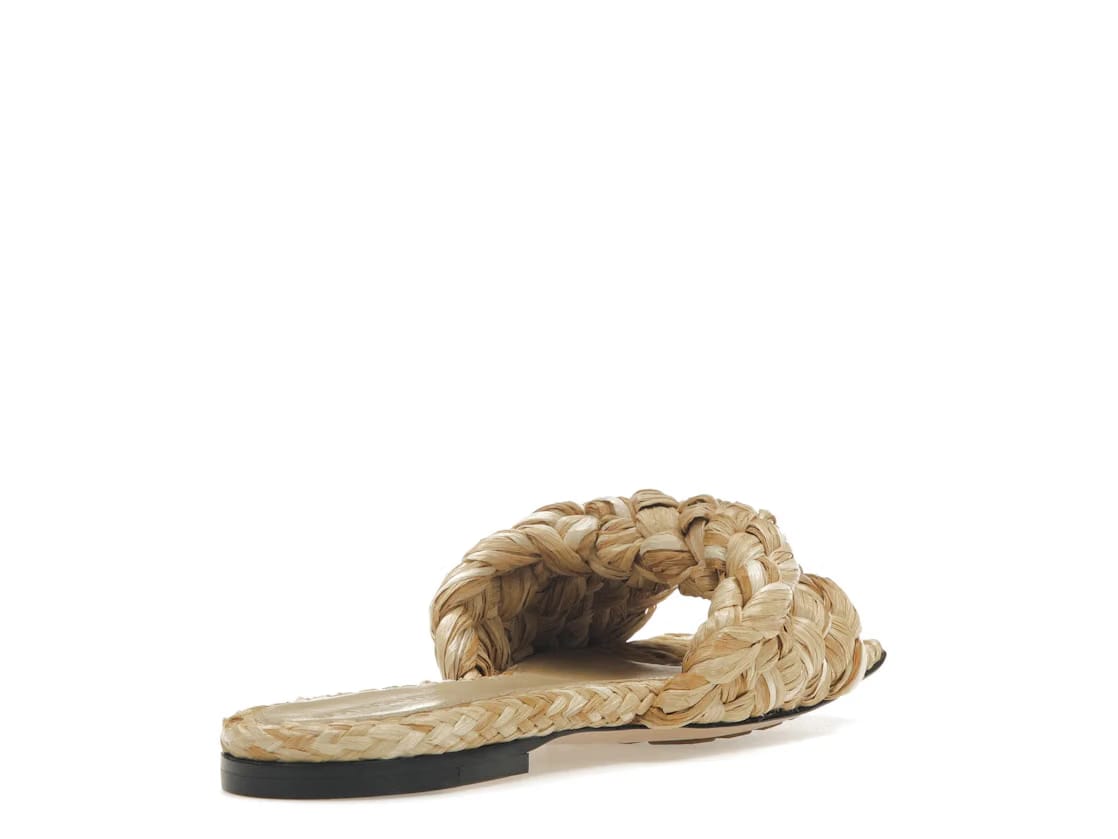 Bottega Veneta Raffia Stretch Flat Sandals Macadamia (Women's)