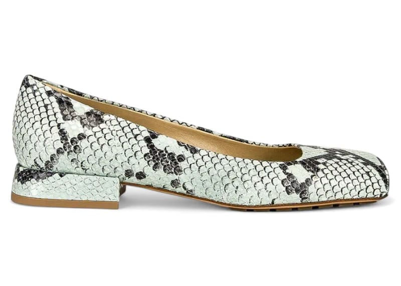 Bottega Veneta Tower Flat Ballerinas Green Black (Women's)