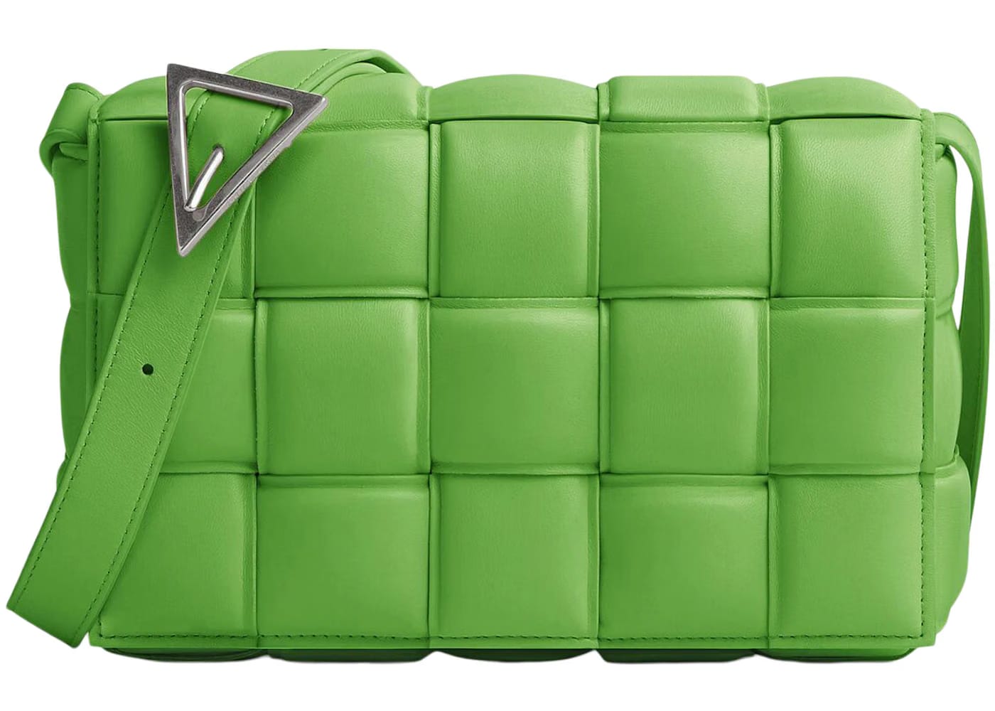 Bottega Veneta Padded Intreccio Cassette Crossbody Bag Acid Green