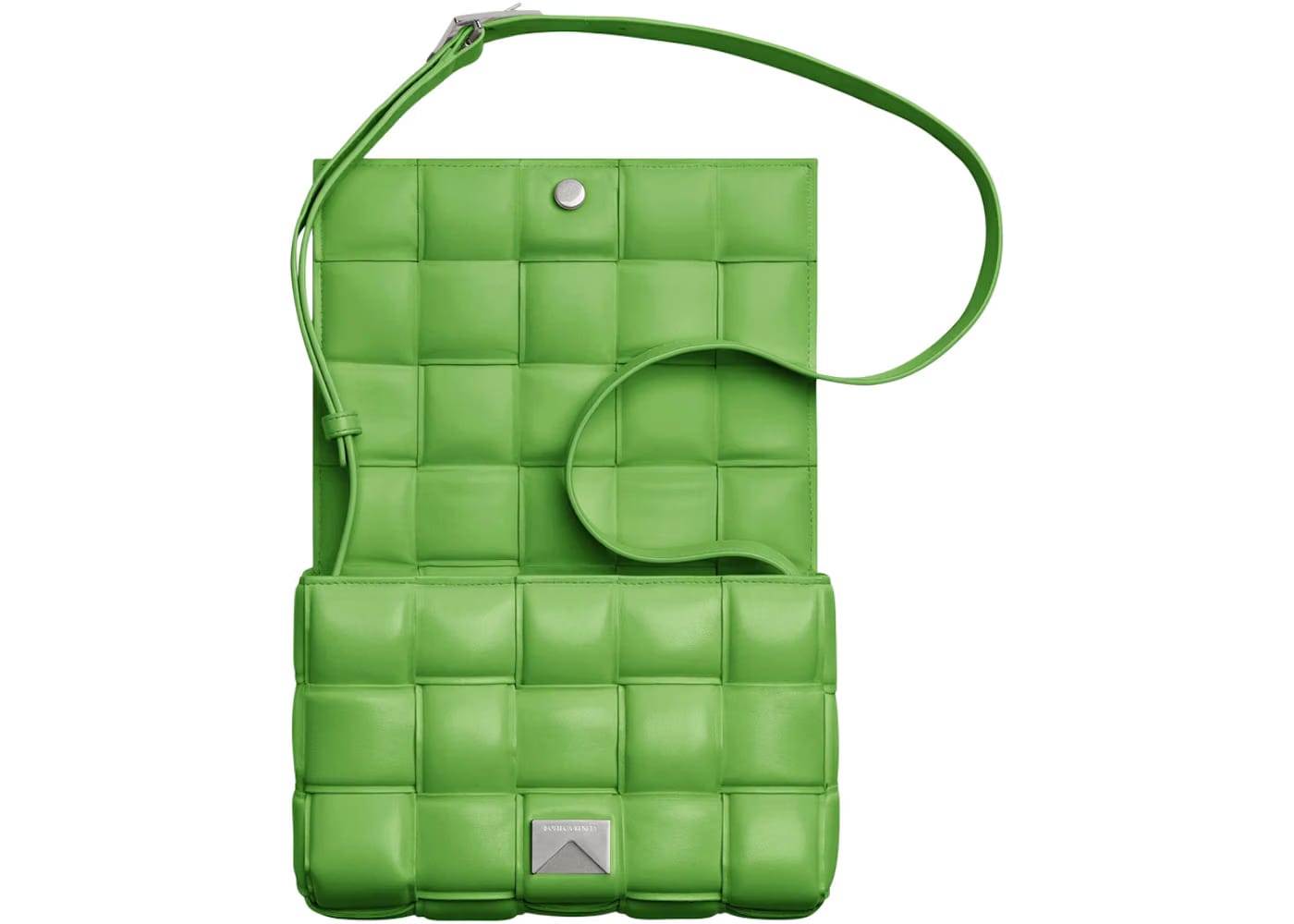 Bottega Veneta Padded Intreccio Cassette Crossbody Bag Acid Green